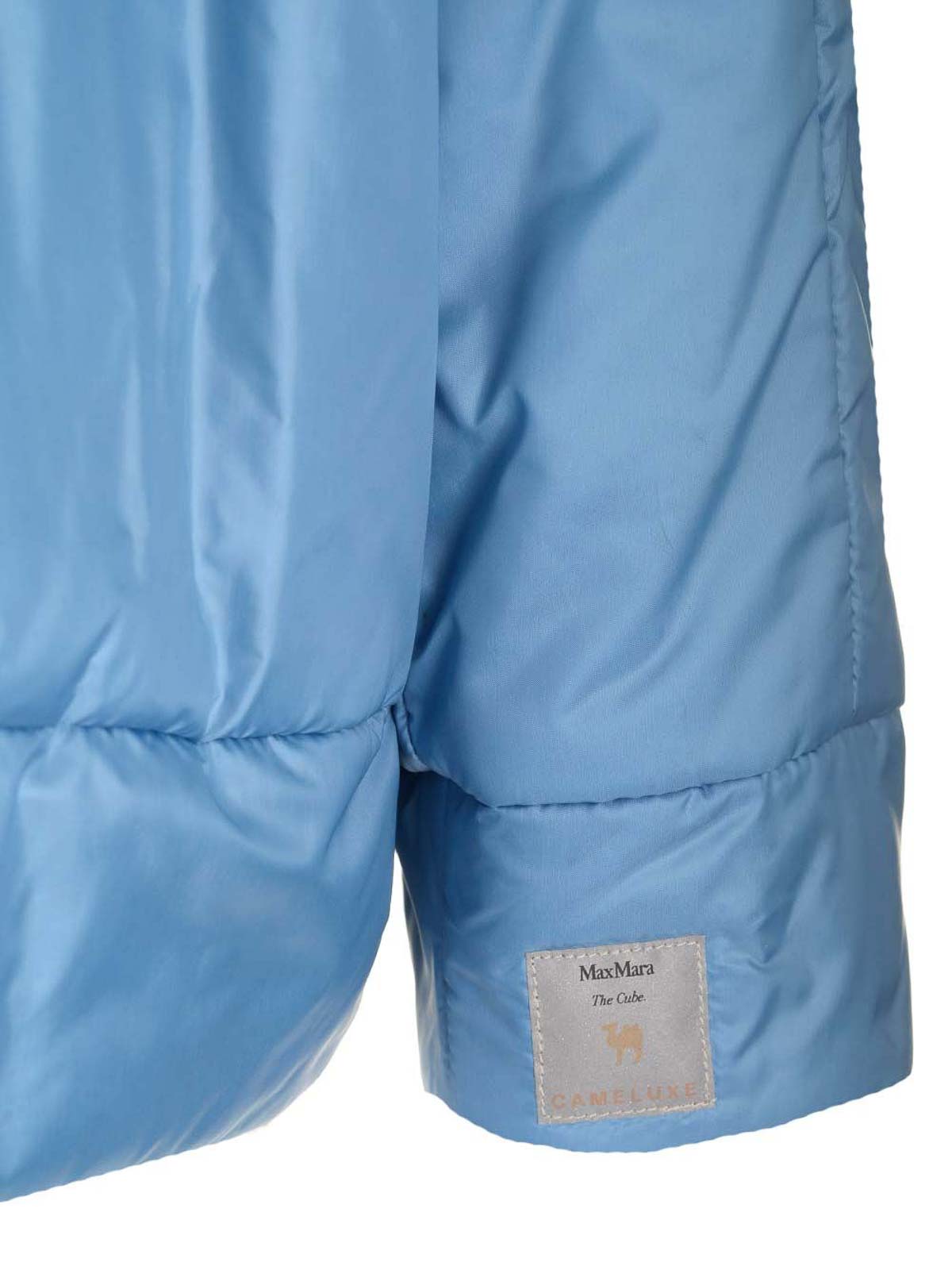 Max Mara The Cube Light-blue Polyester Padded Jacket In Blue