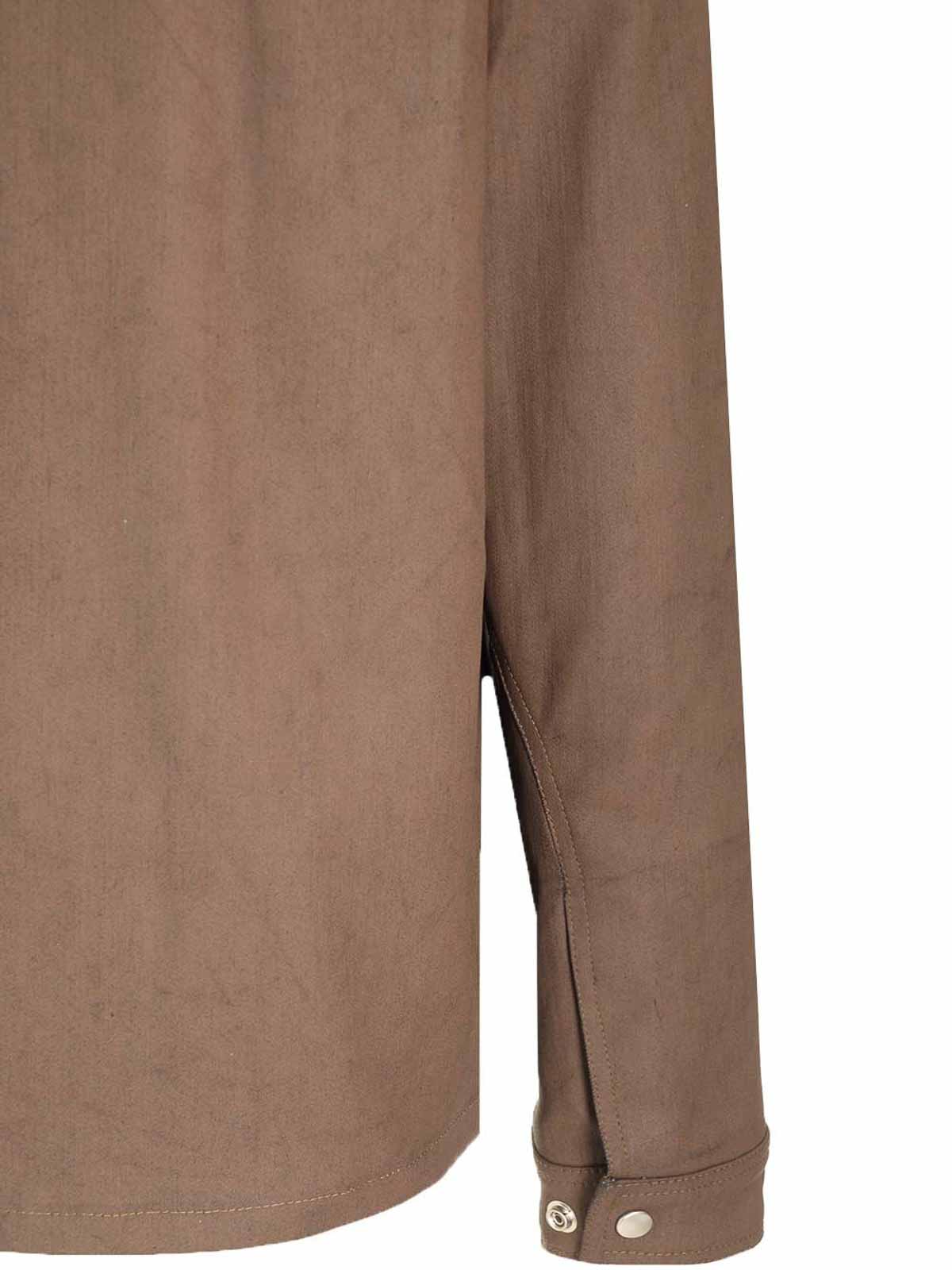 Rick Owens Porterville Leather Jacket In Brown
