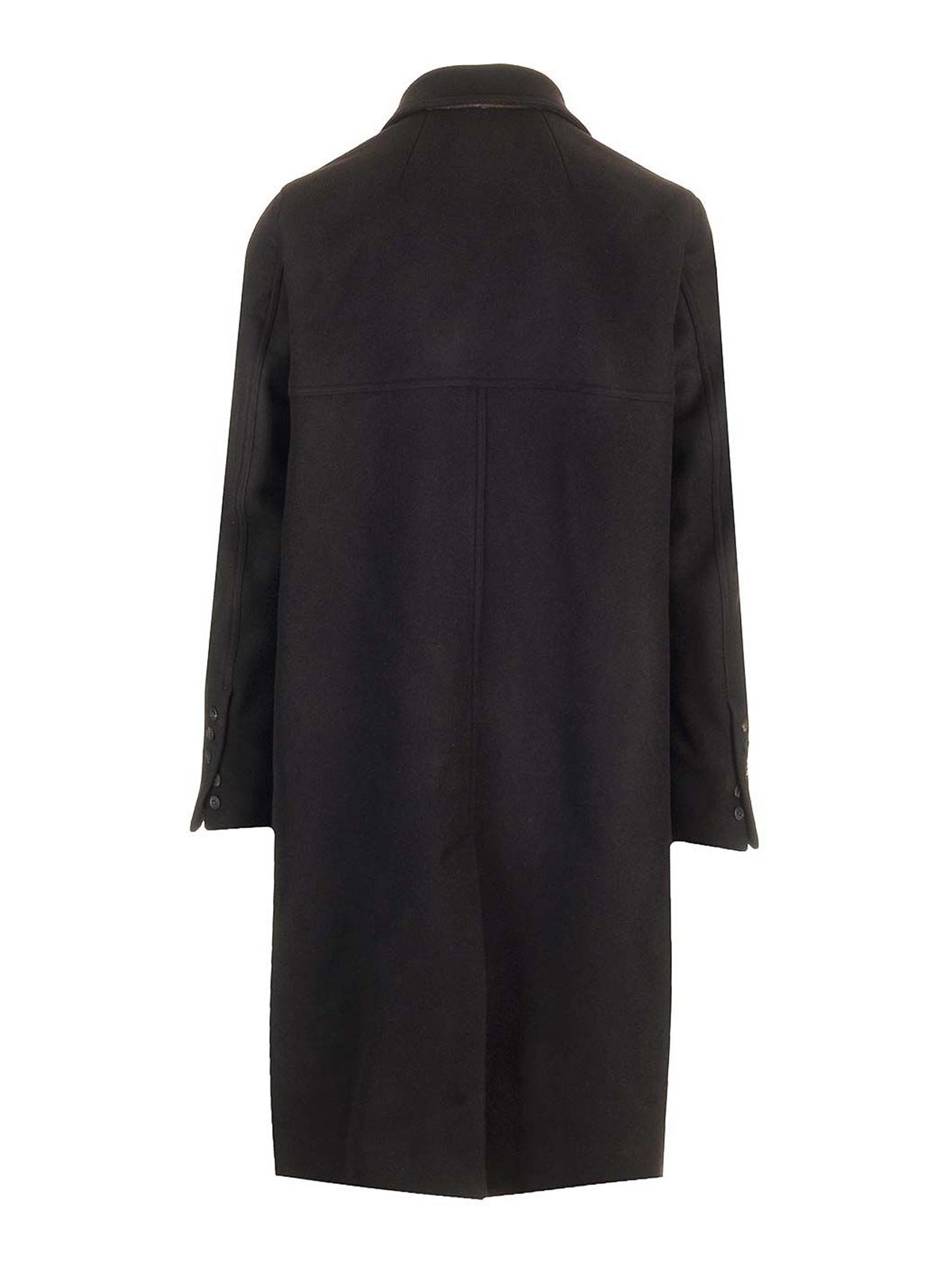 Rick Owens Officer Double-breasted Melton Virgin Wool Coat In Black