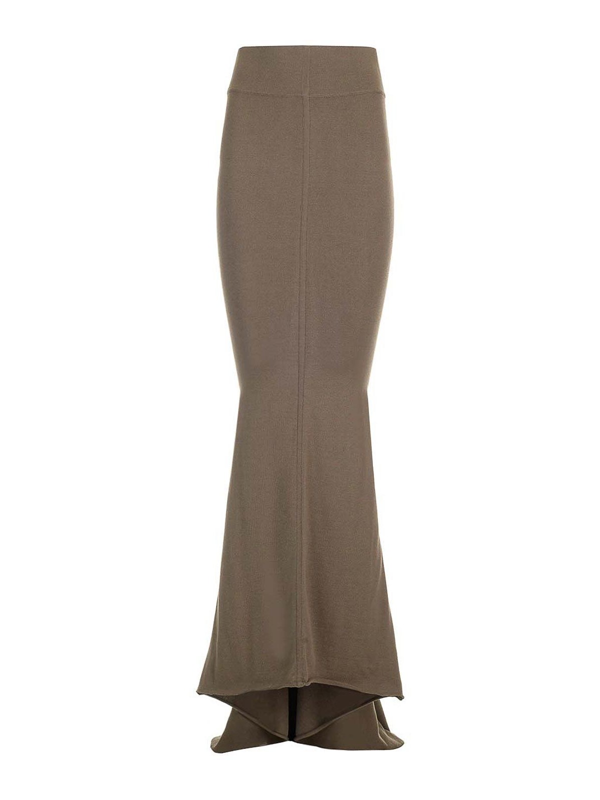 Rick Owens Taupe Knit Midi Skirt Dresses Brown In Green