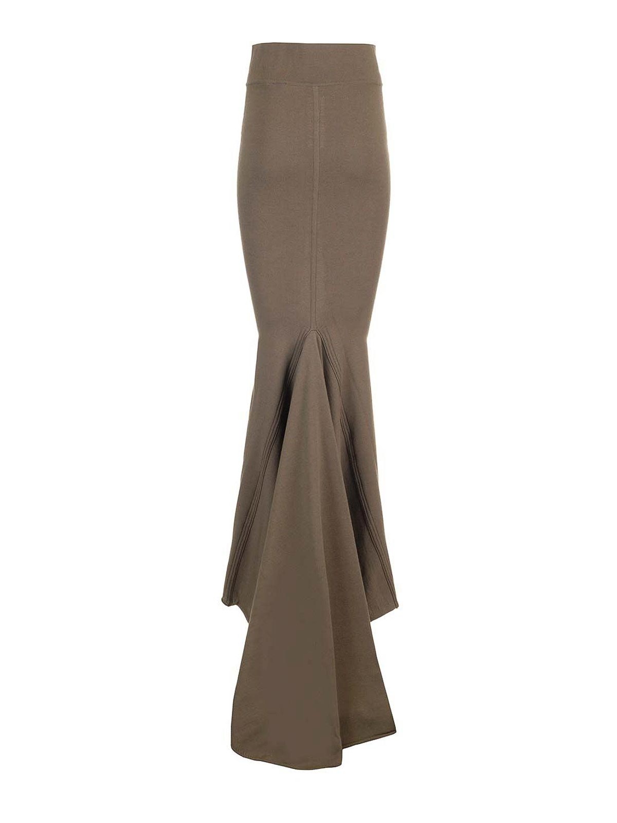 Rick Owens Taupe Knit Midi Skirt Dresses Brown In Green