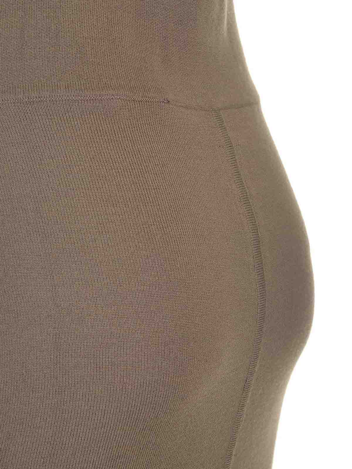 Rick Owens Taupe Knit Midi Skirt Dresses Brown In Green