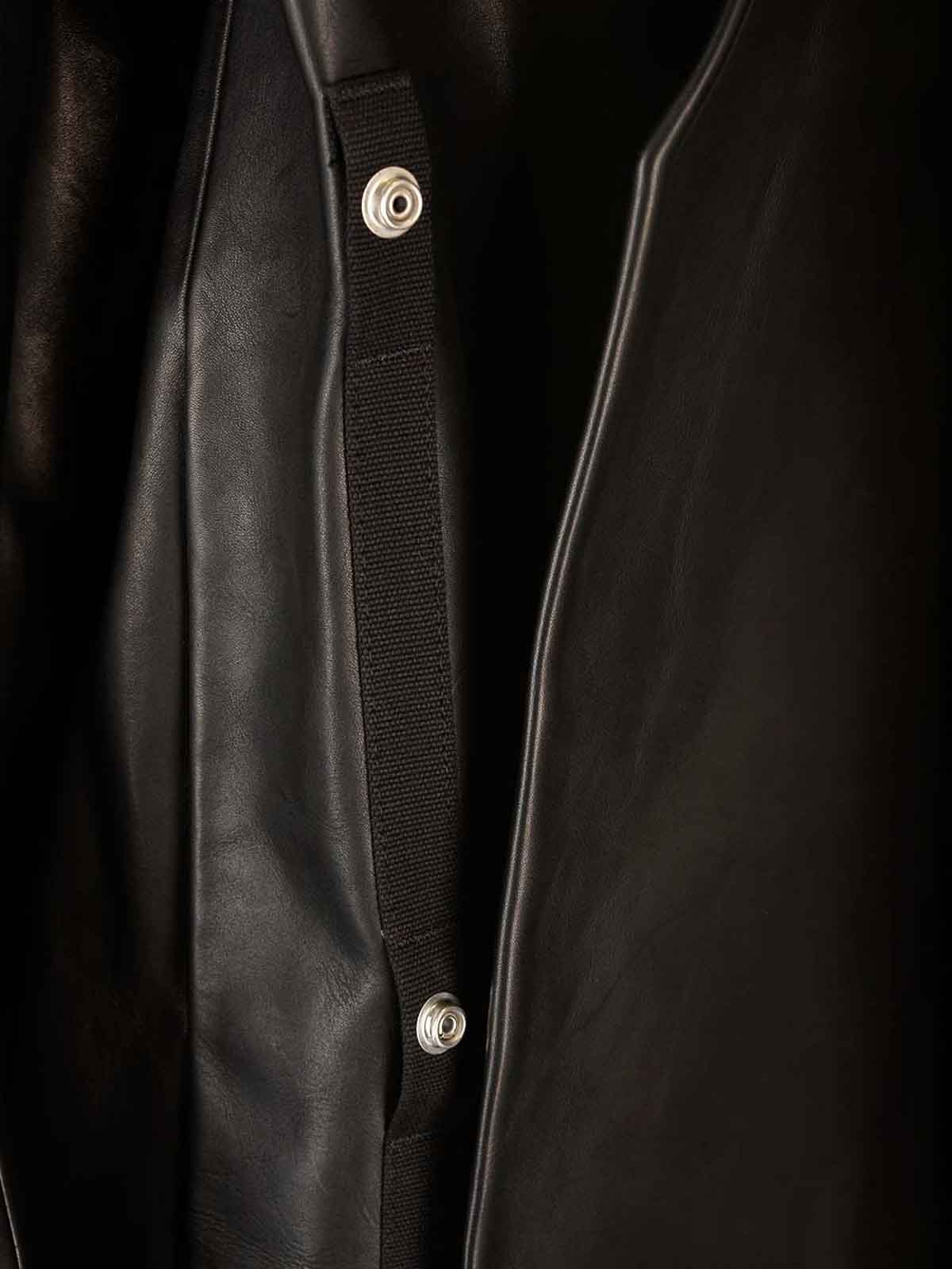 Rick Owens Womens Black Officer Two-slip-pockets Relaxed-fit Leather Jacket In Black
