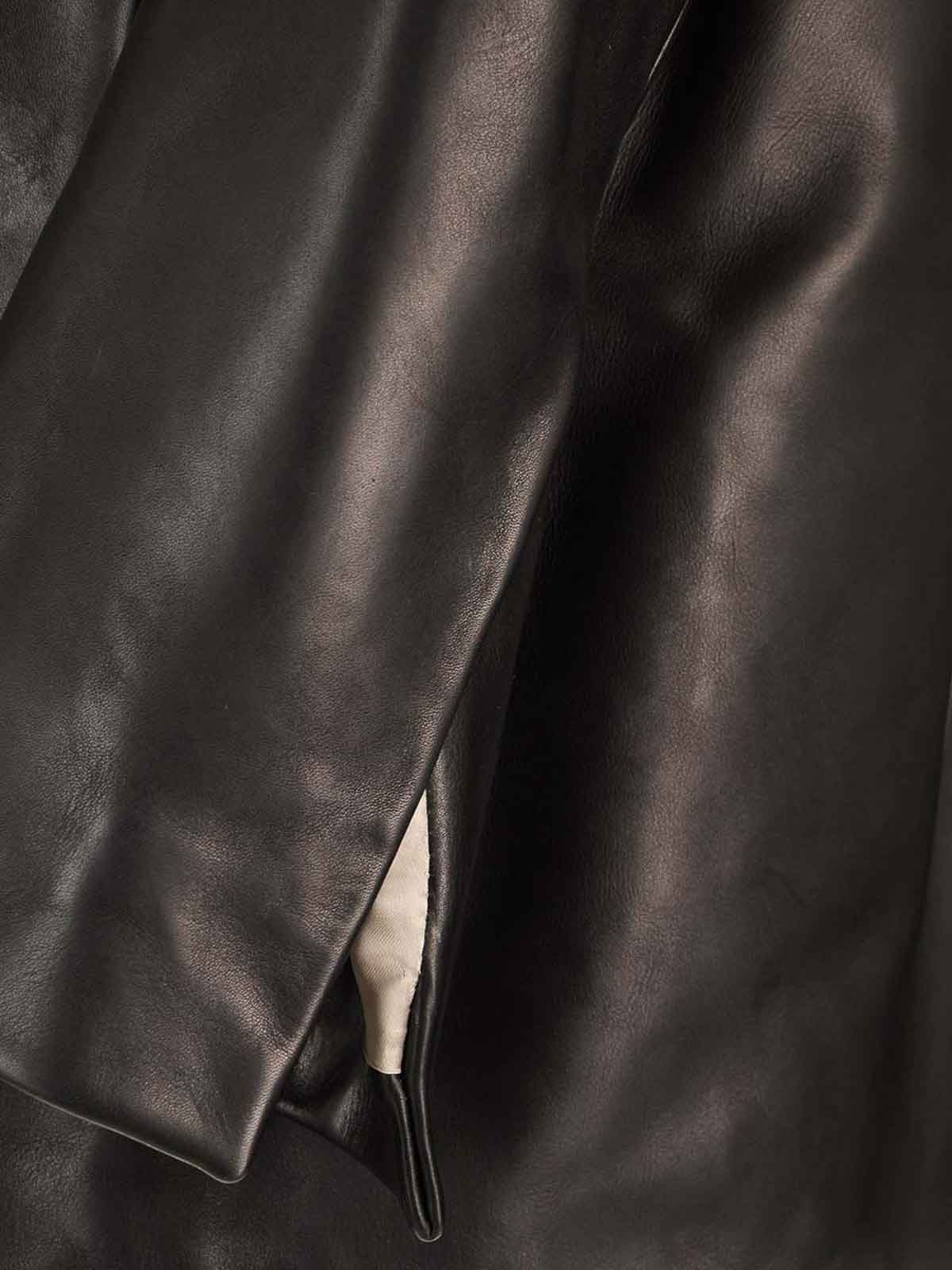 Rick Owens Womens Black Officer Two-slip-pockets Relaxed-fit Leather Jacket In Black