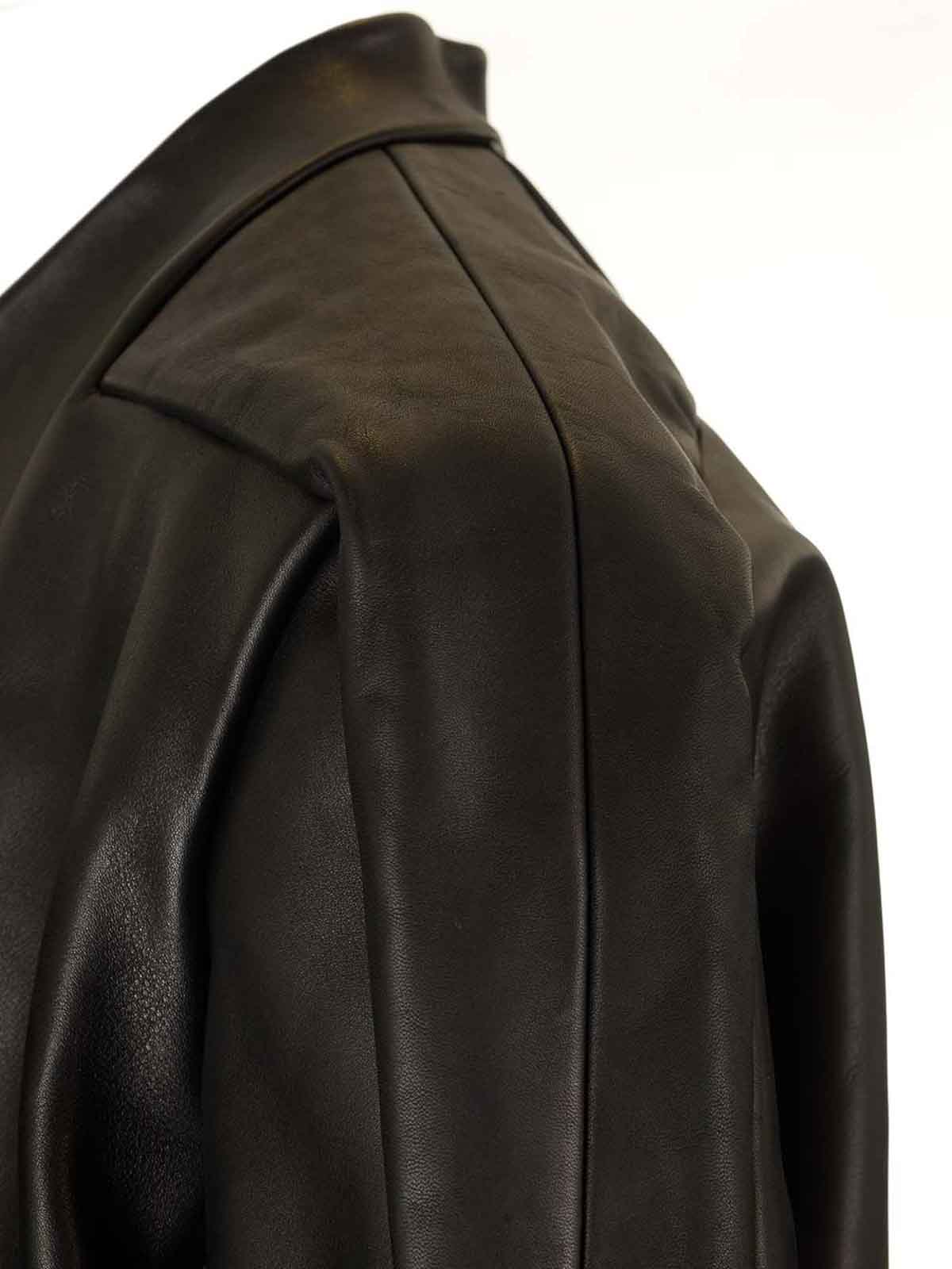 Rick Owens Womens Black Officer Two-slip-pockets Relaxed-fit Leather Jacket In Black
