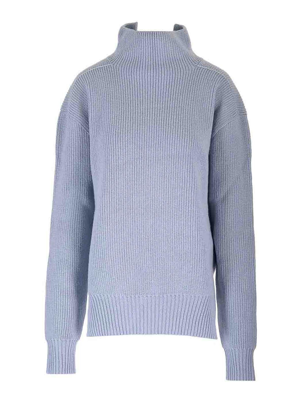 Rick Owens New Wool Sweater Knitwear Light Blue In Blue