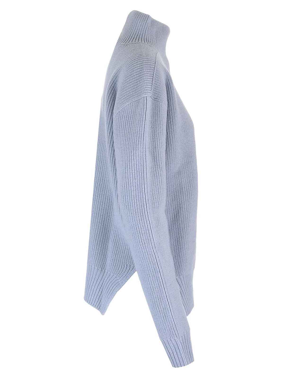 Rick Owens New Wool Sweater Knitwear Light Blue In Blue