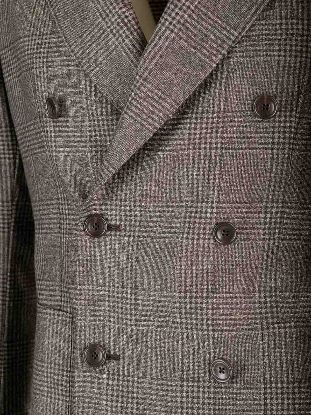 Tagliatore Montecarlo Prince Of Wales Suit In Super 110s Wool In Brown