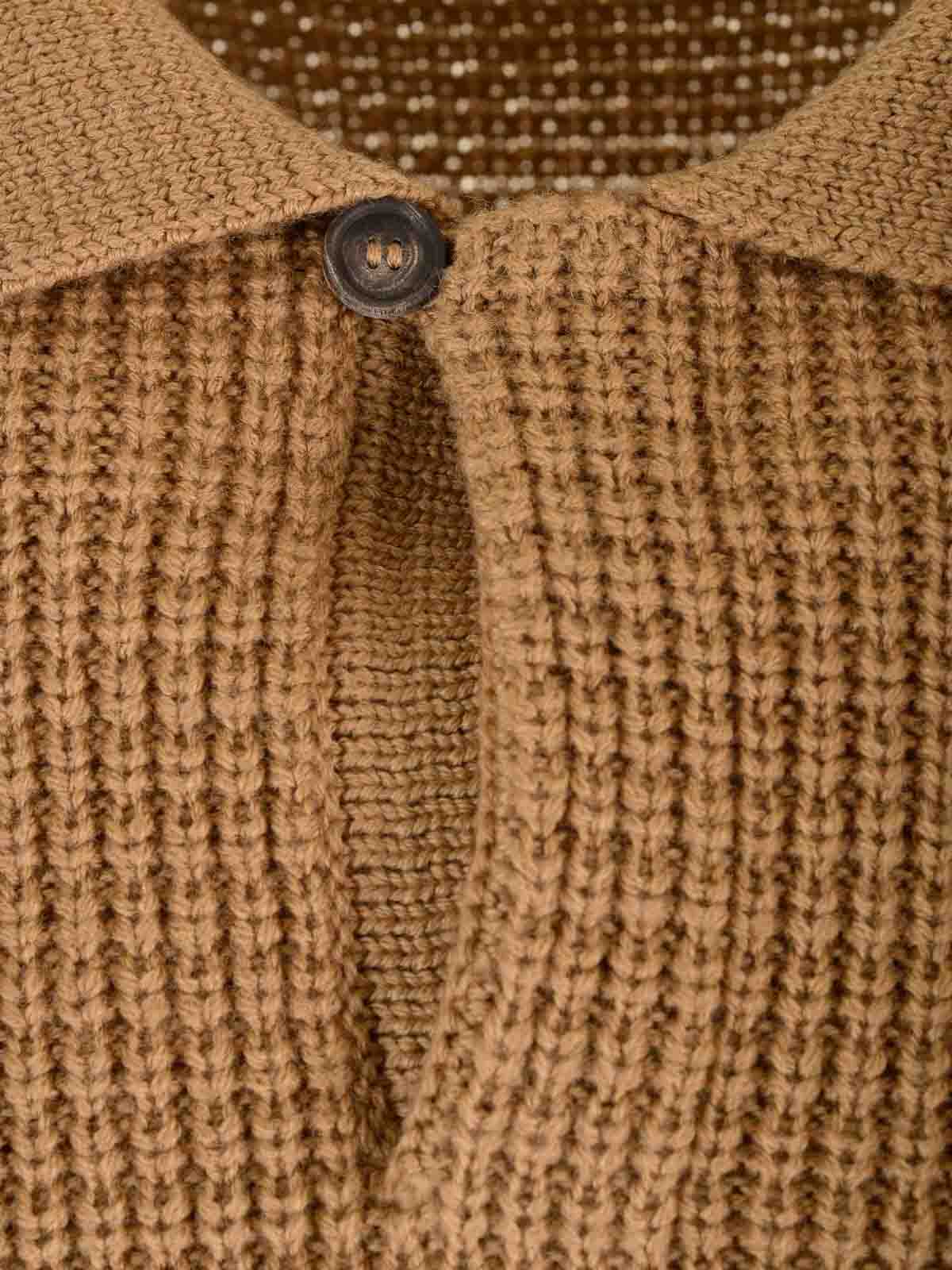 Tagliatore Wool Polo Shirt In Brown