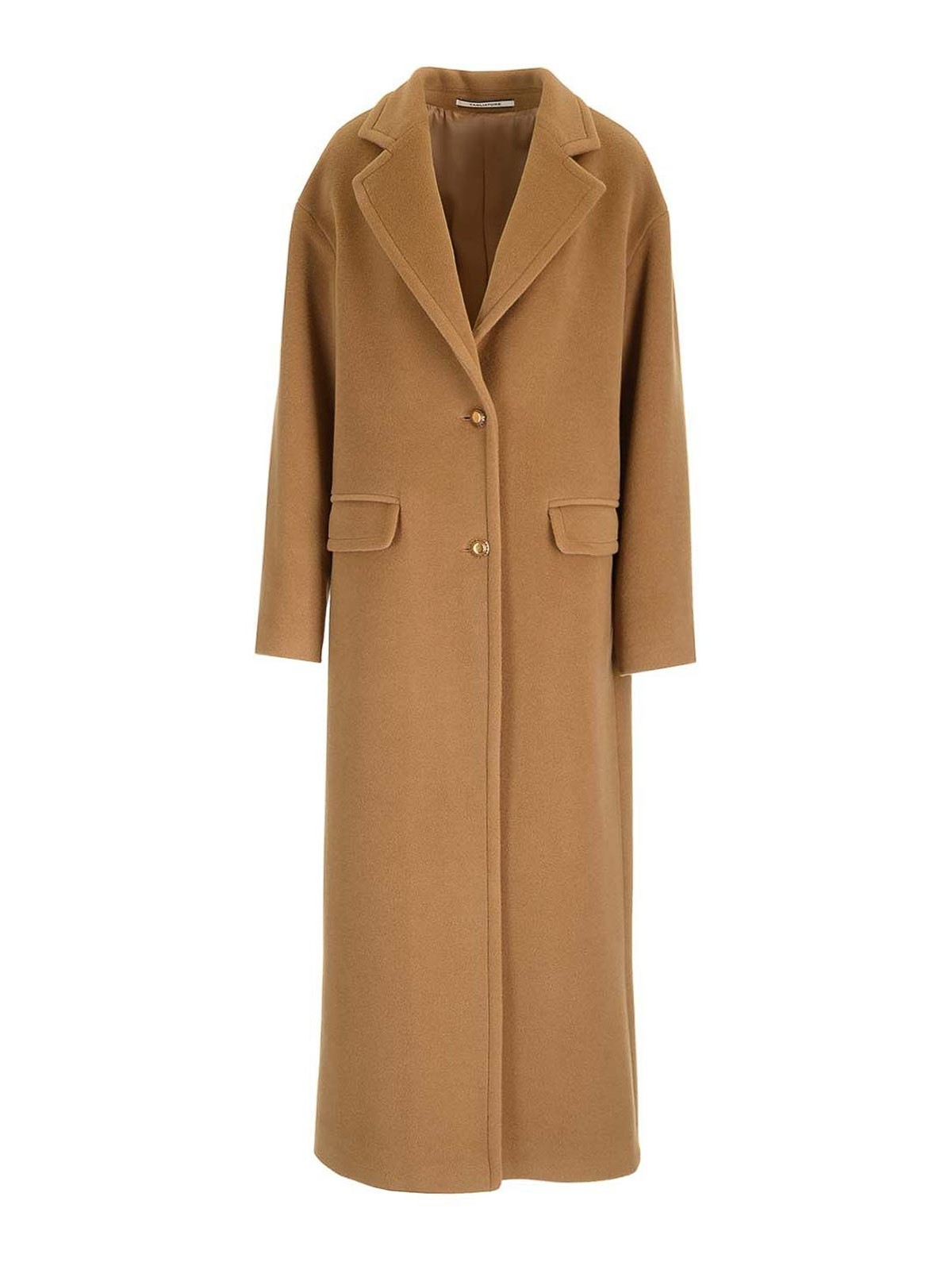 Tagliatore Beige Single-breasted Coat In Angora Blend In Brown