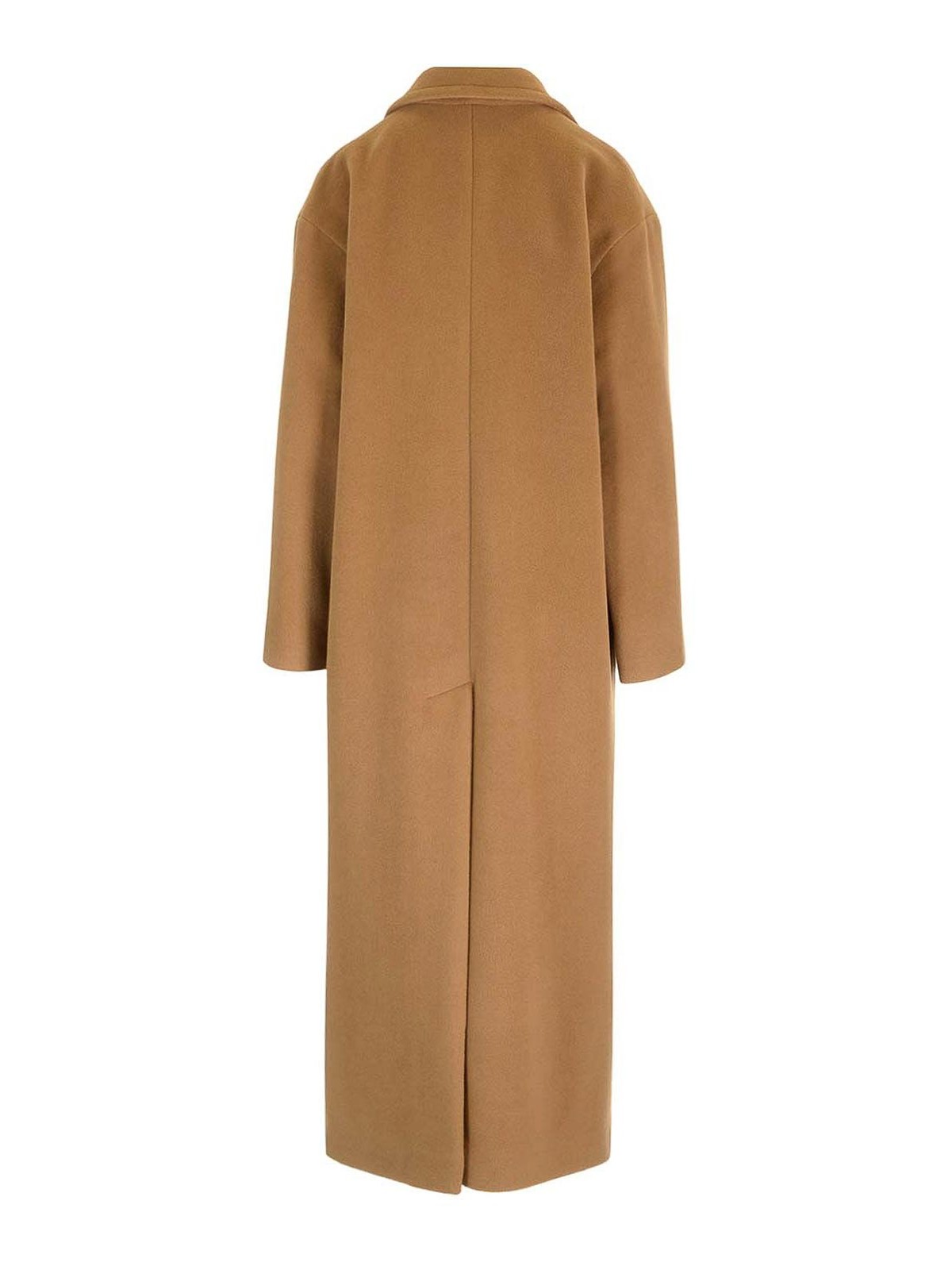 Tagliatore Beige Single-breasted Coat In Angora Blend In Brown