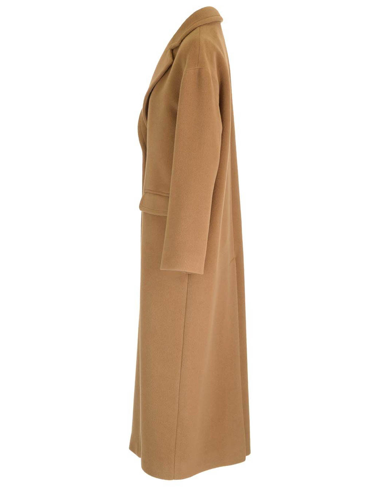 Tagliatore Beige Single-breasted Coat In Angora Blend In Brown