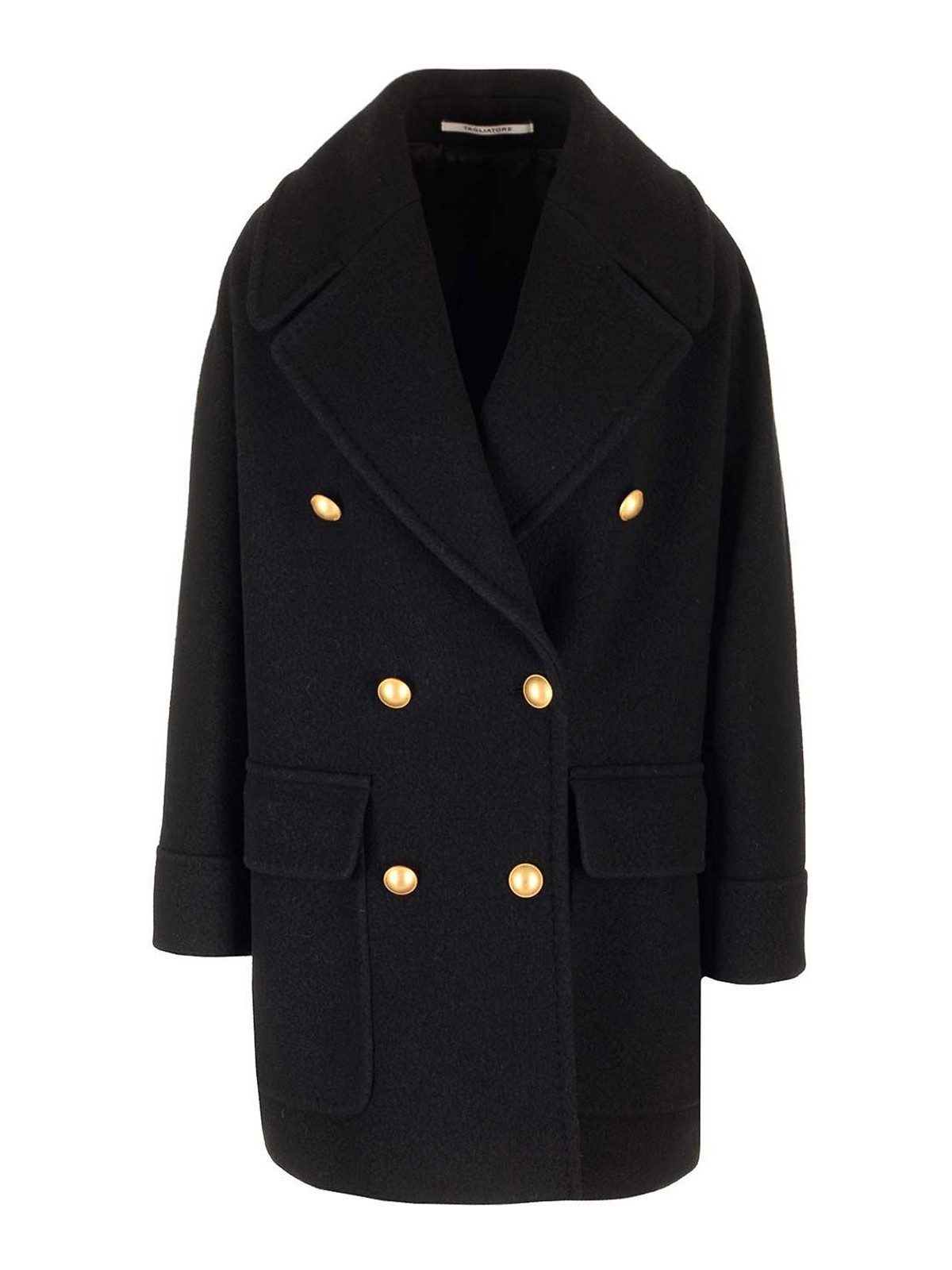 Tagliatore Lilian Wool Drill Coat In Black