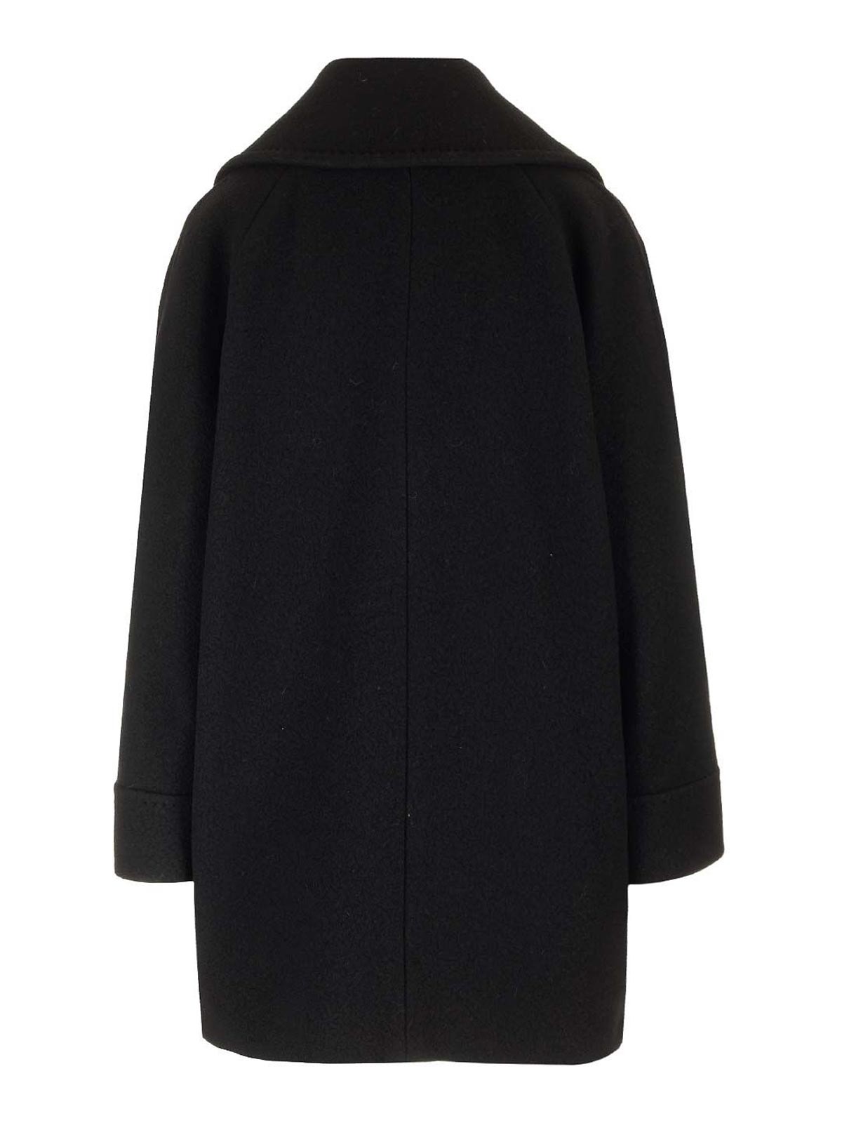 Tagliatore Lilian Wool Drill Coat In Black