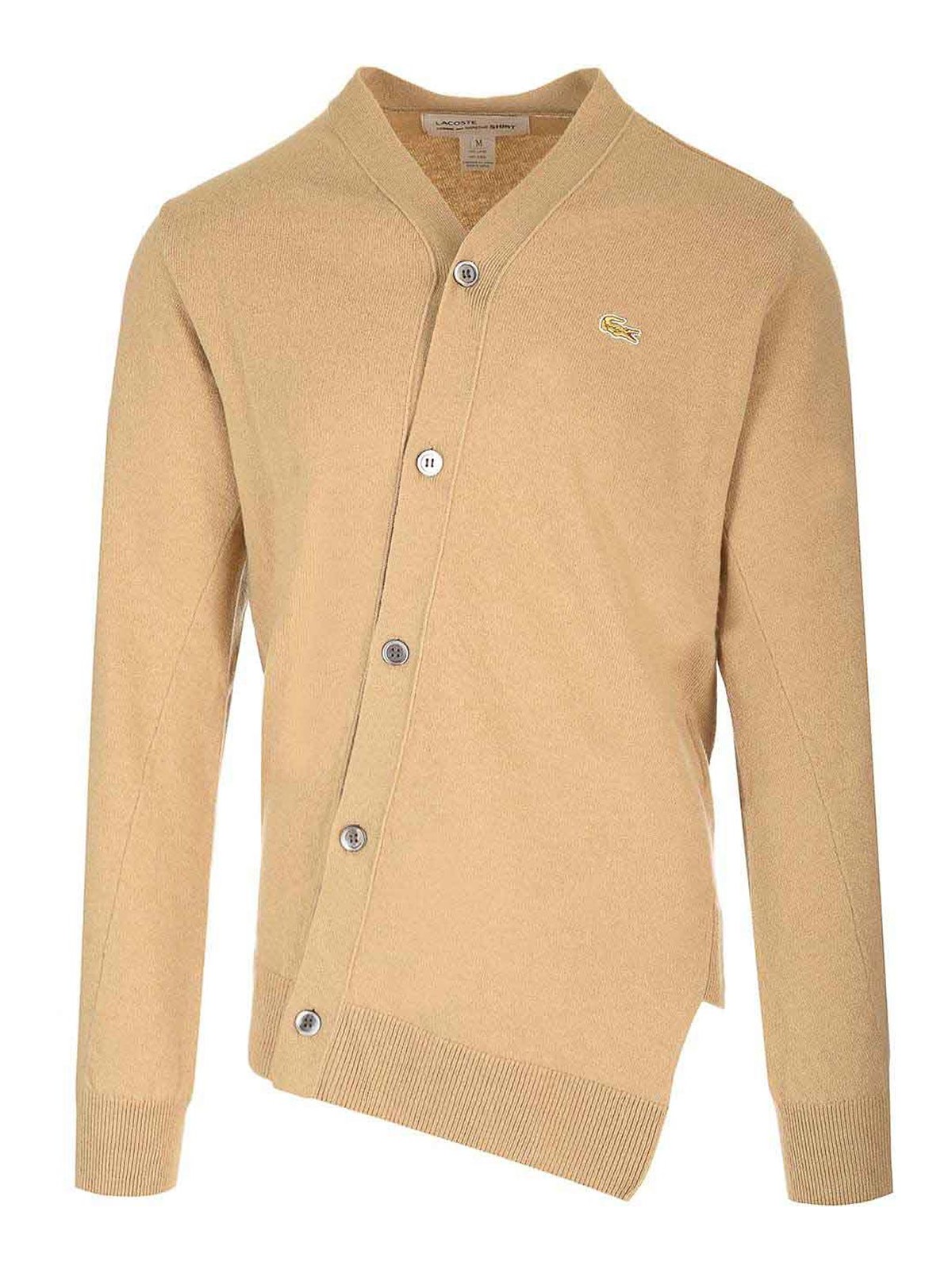 Comme Des Garçons Beige Cardigan X La Coste In Brown
