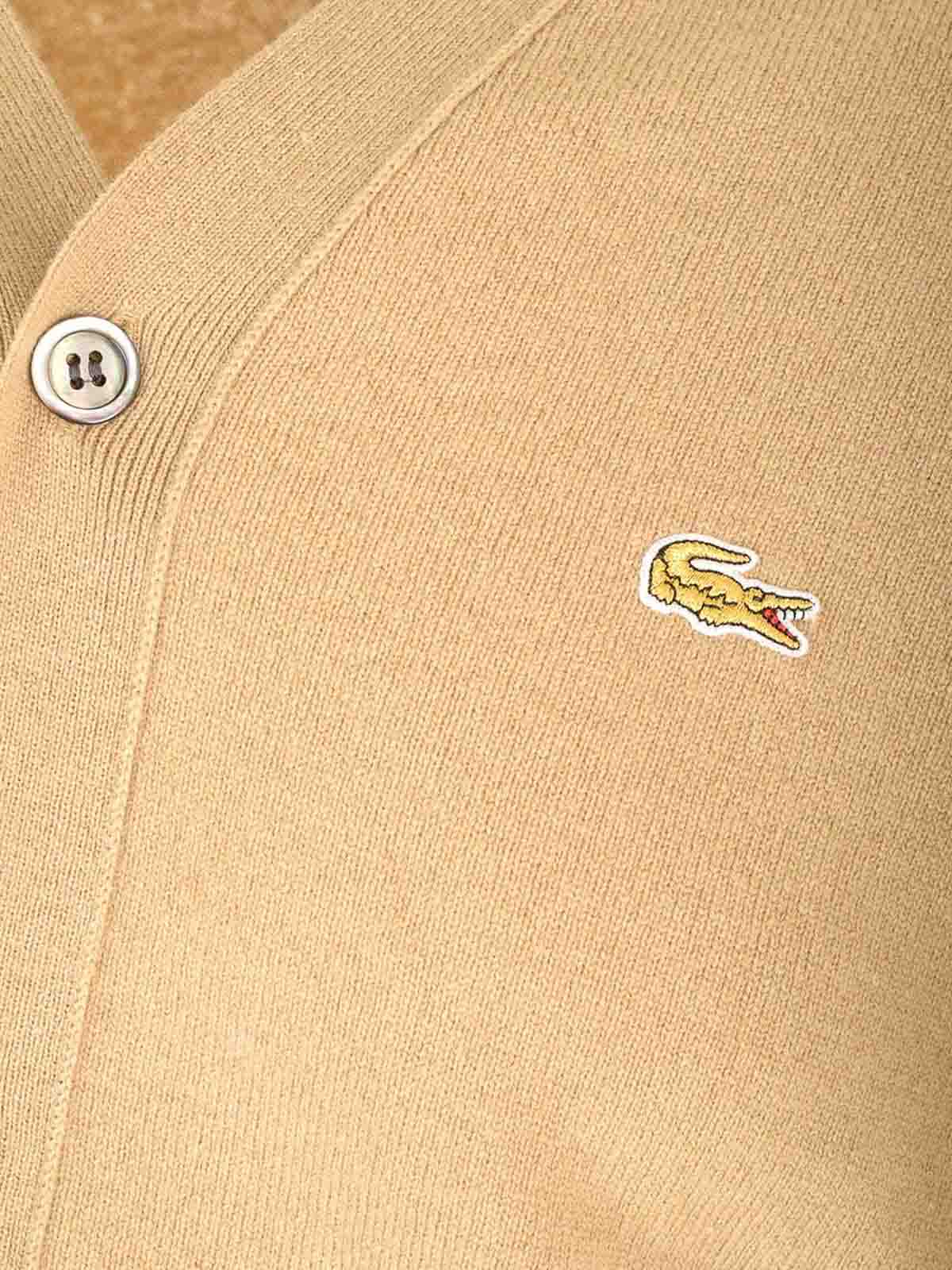 Comme Des Garçons Beige Cardigan X La Coste In Brown