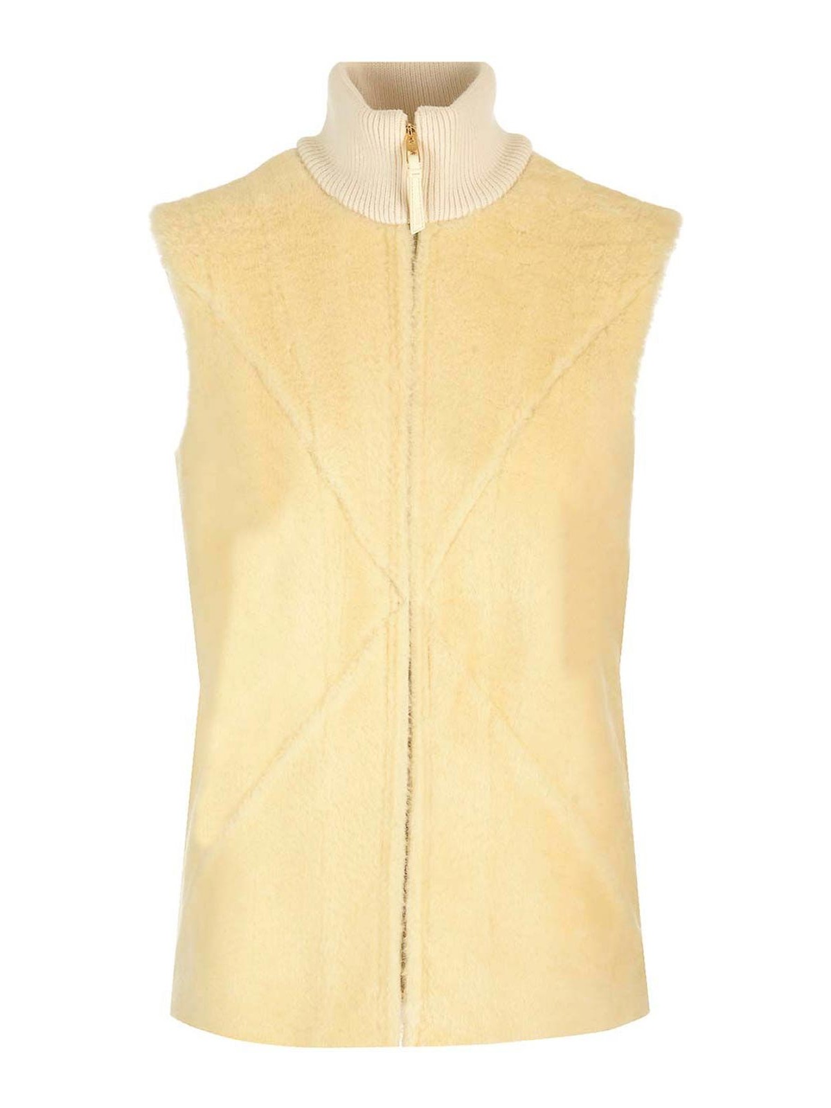 Loewe Wool And Sheraling Vest In Yellow
