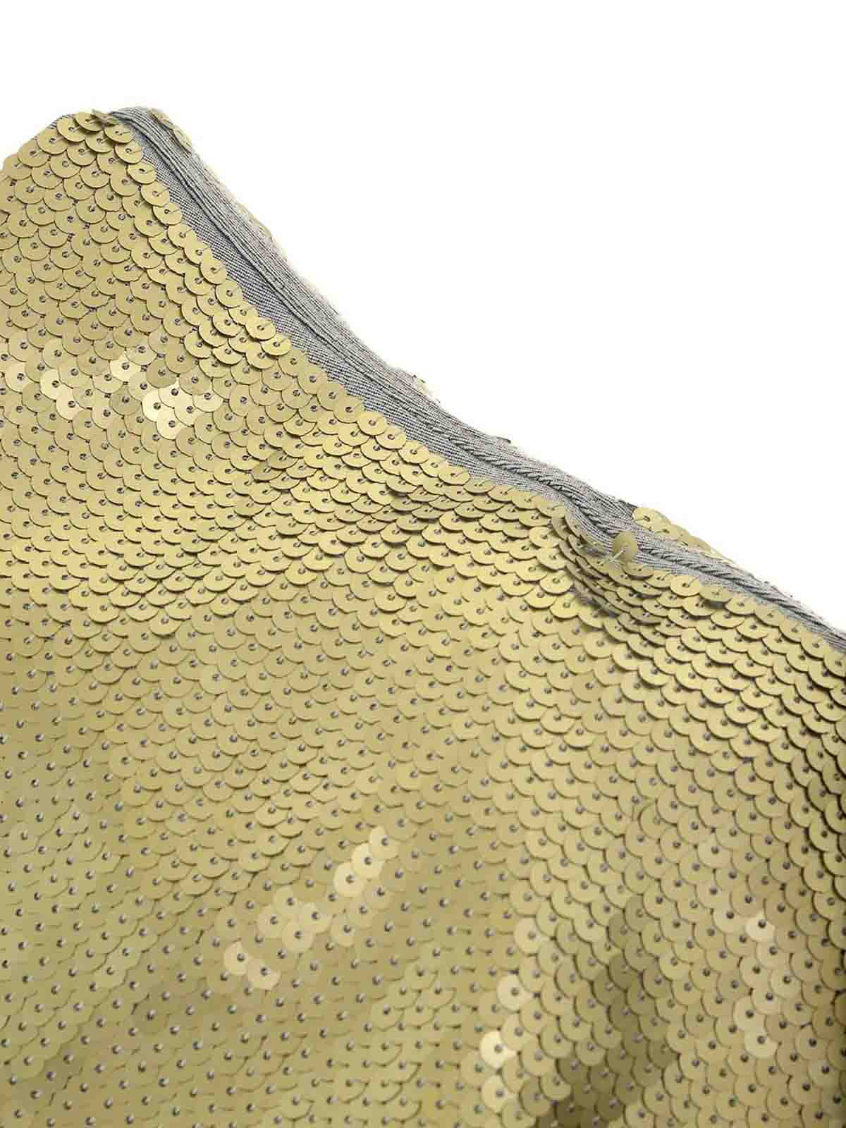 Rick Owens One-sleeved Top With Sequins Tops Yellow In Green