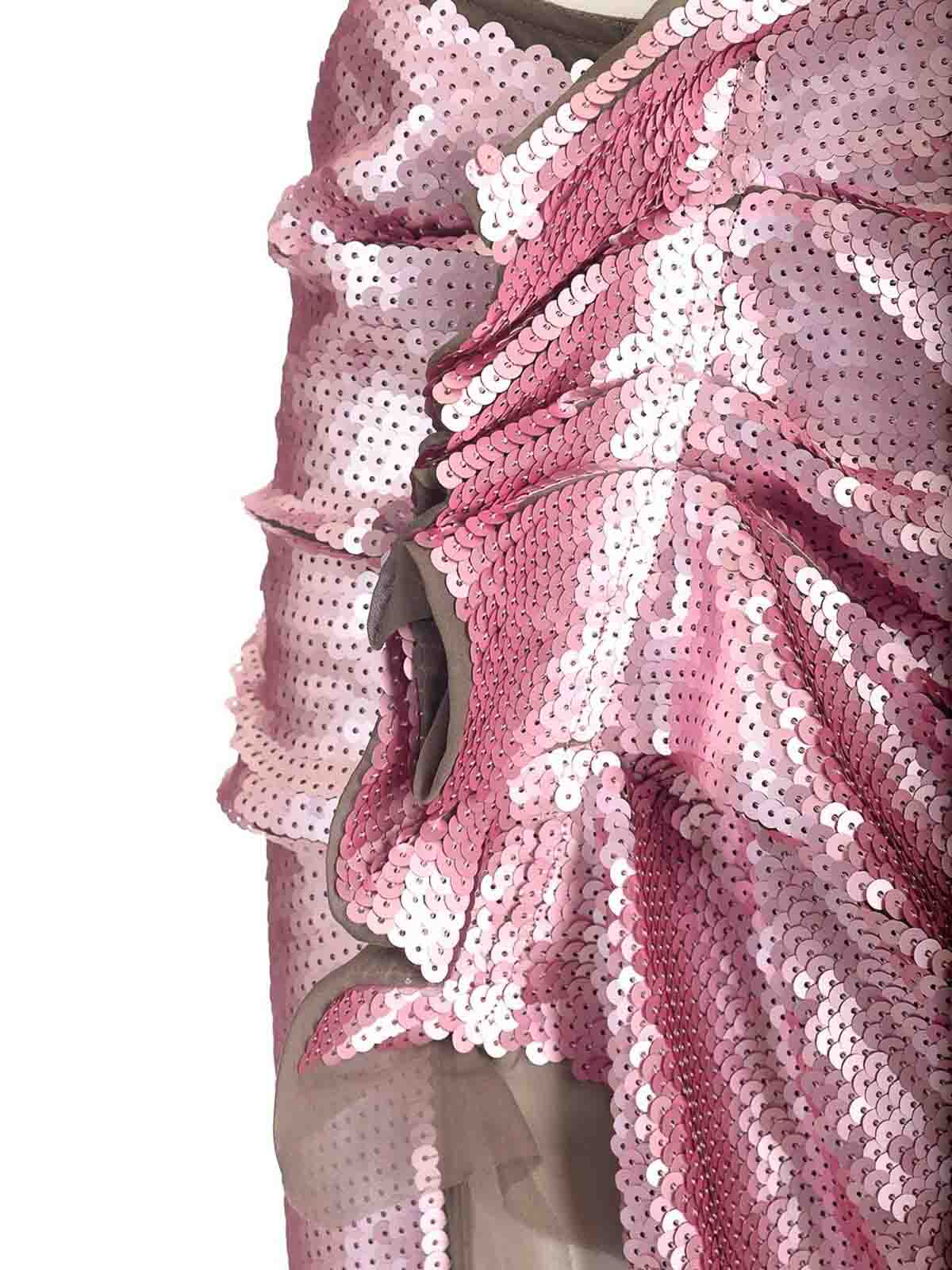 Rick Owens Long Skirt In Silk Chiffon With Sequins Skirts Rose In Pink