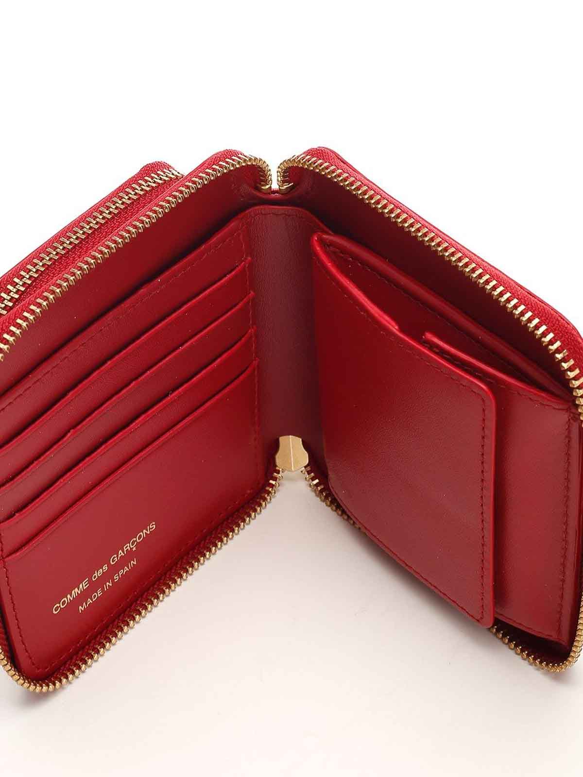 Comme Des Garçons Leather Wallet Wallets Red In Red