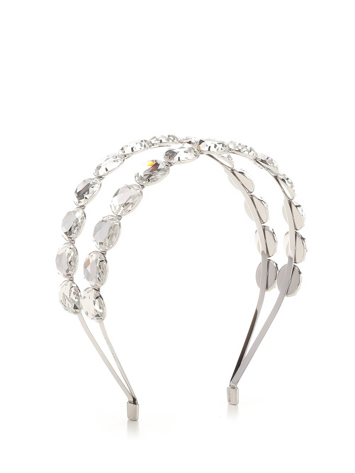 Jimmy Choo Double Headband Jewelry Silver In Silver