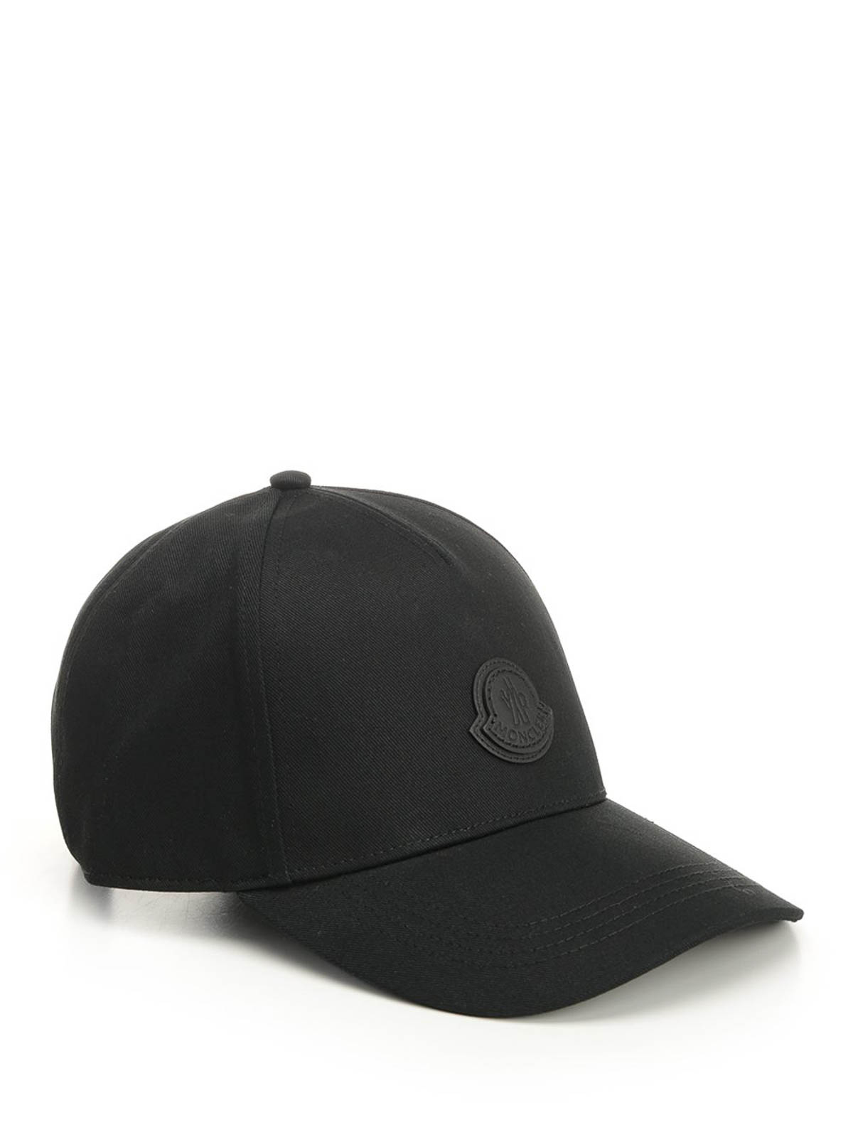 Moncler Casquette En Gabardine De Coton In Black
