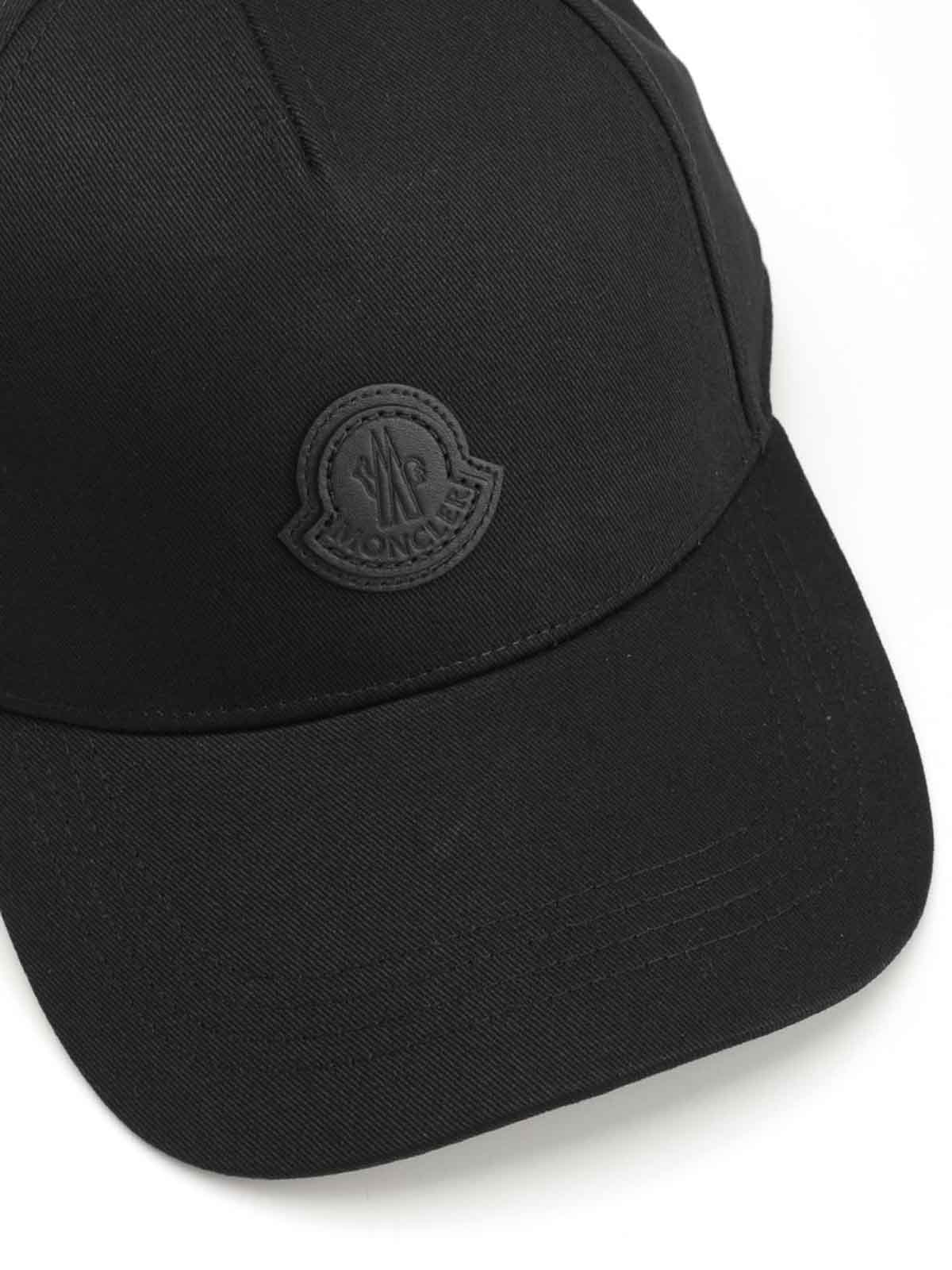 Moncler Casquette En Gabardine De Coton In Black