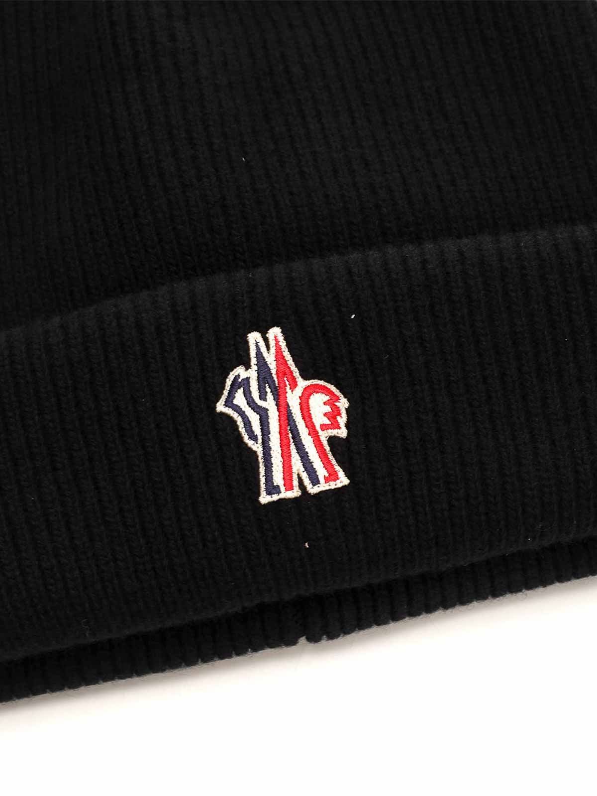 Moncler Wool Hat Hats Black In Black