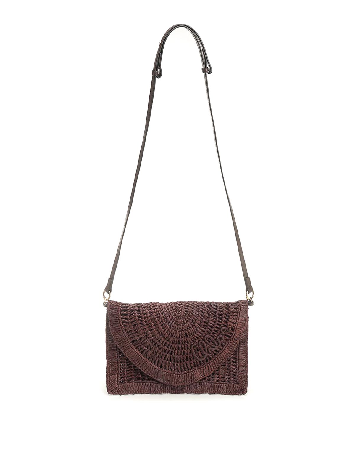 Chloé Summer Banana Flat Clutch Bag In Brown