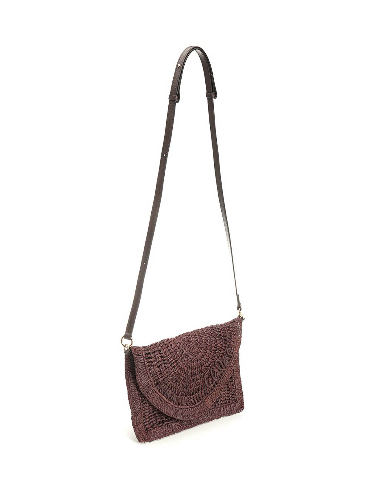 Chloé Summer Banana Flat Clutch Bag In Brown