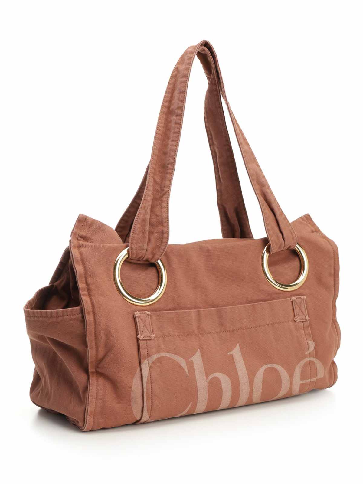 Chloé Womens Wild Pink Plage Medium Cotton Tote Bag In Brown