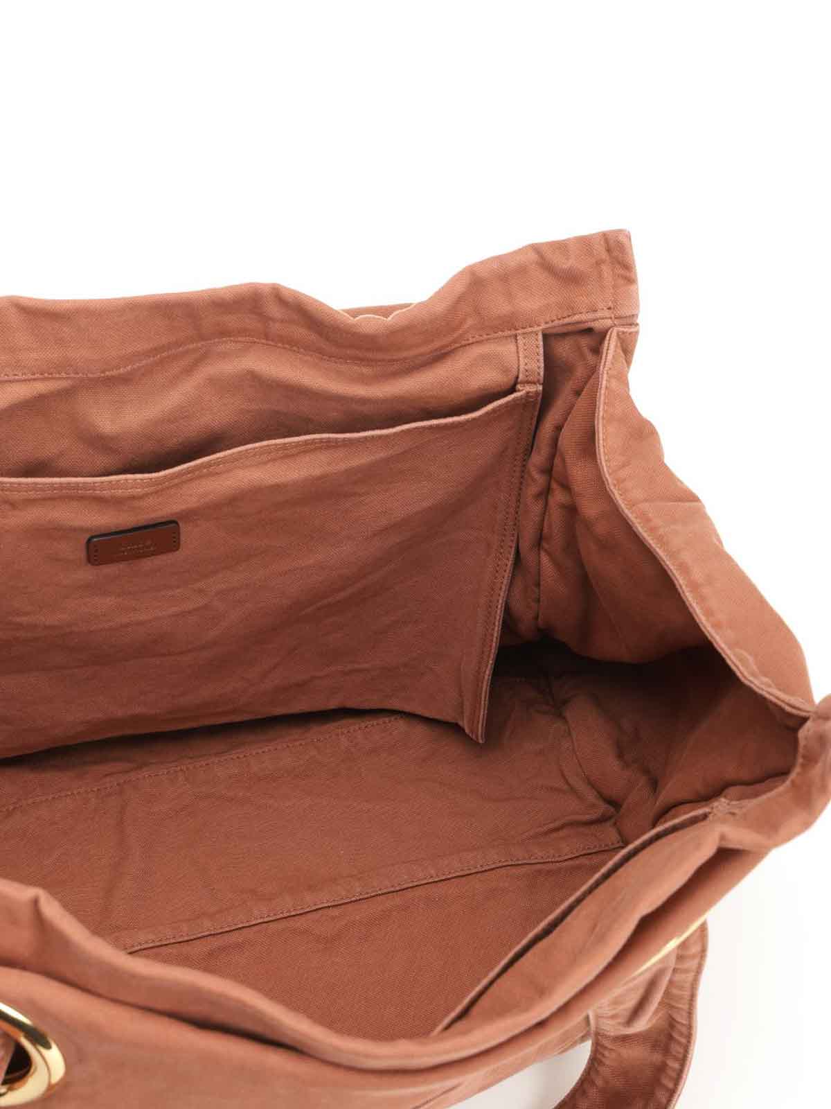 Chloé Womens Wild Pink Plage Medium Cotton Tote Bag In Brown