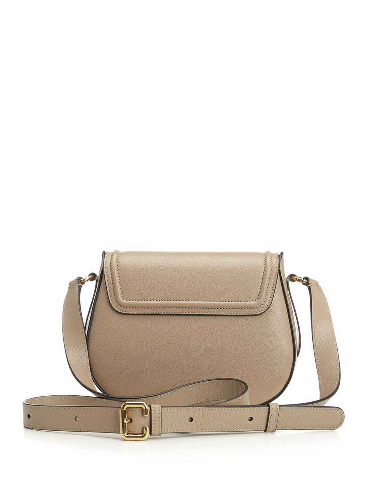 Chloé Saddle Horse Medal Bag In Hammered Pink Leather In Sand