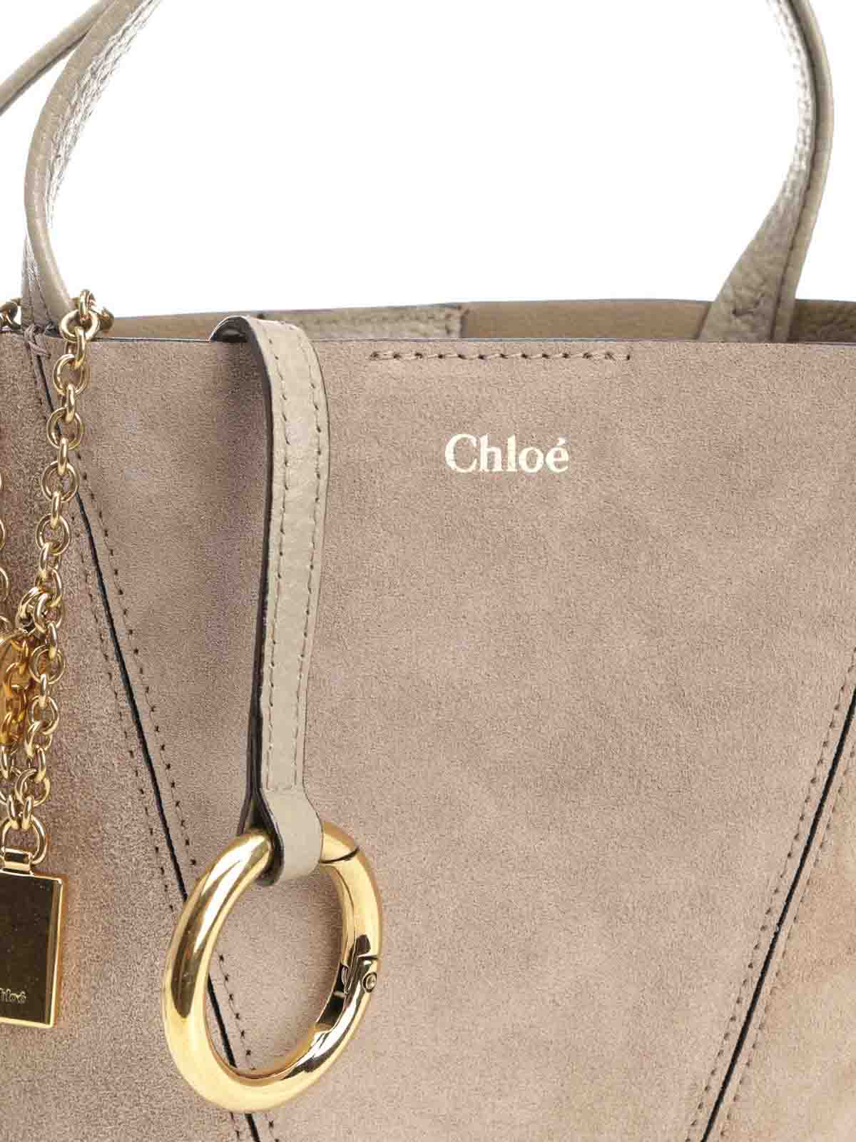 Chloé Chlo Spin Small Tote Bag In Gray