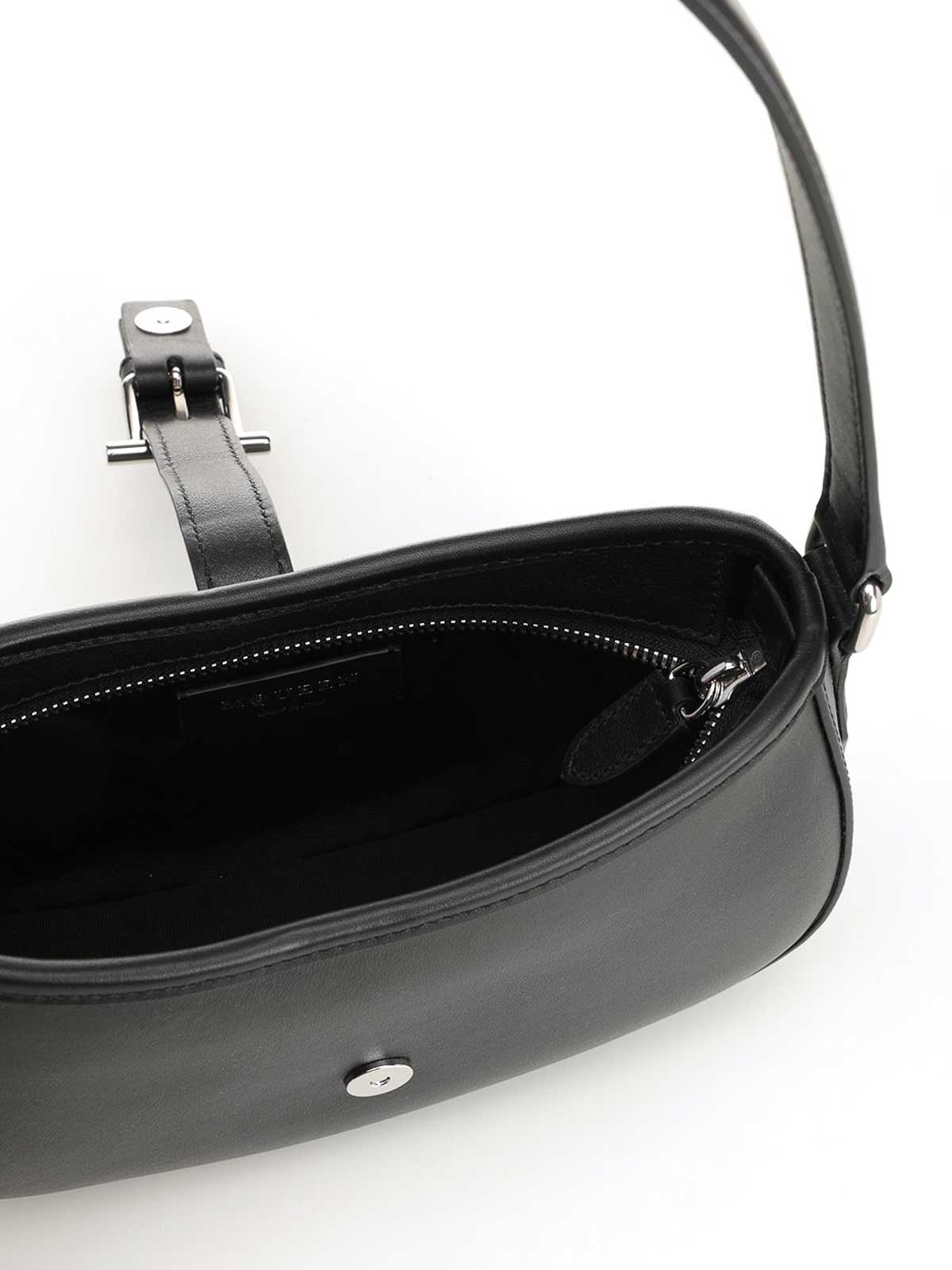 Alexander Mcqueen Mini T-buckle Shoulder Bag In Black