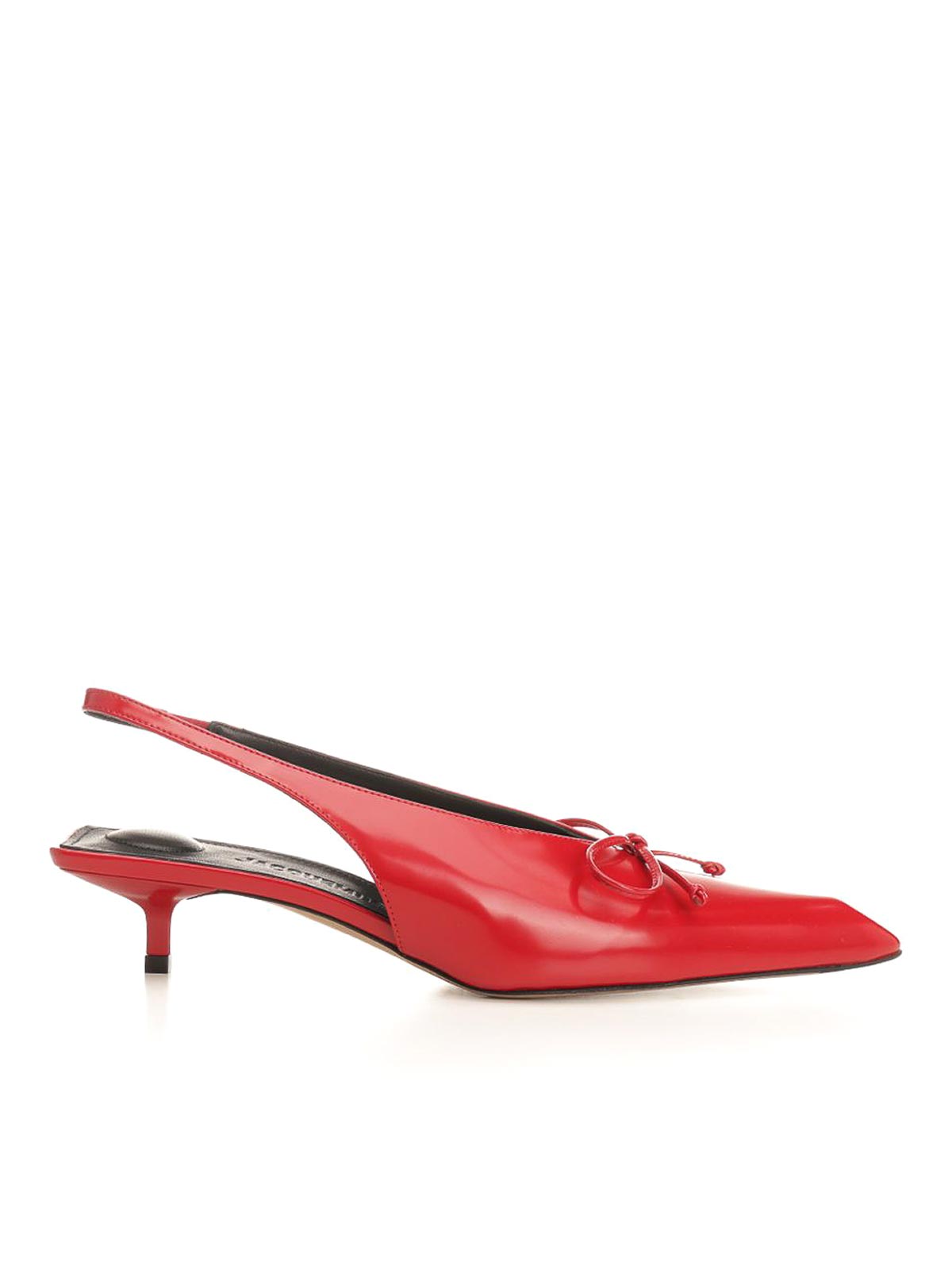 Jacquemus Women Les Slingbacks Cubisto B Kitten Heels In Red
