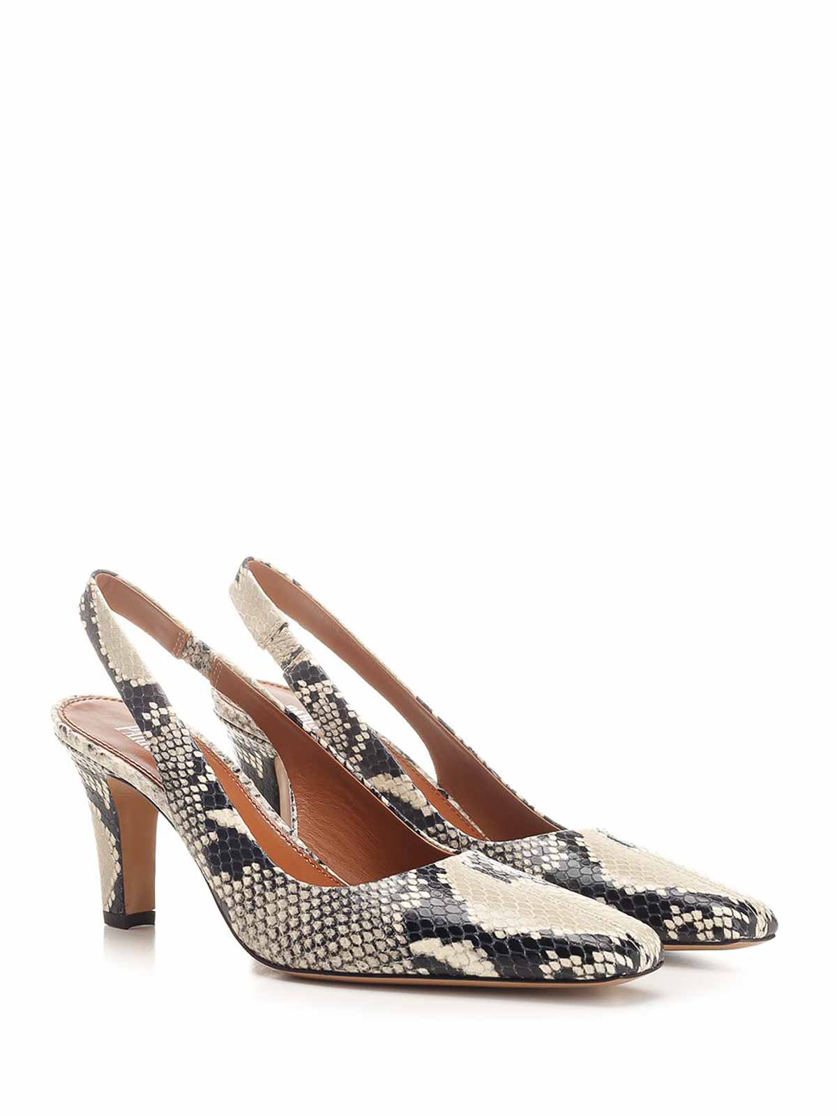 Paris Texas Belle Python Printed Slingback In Multi