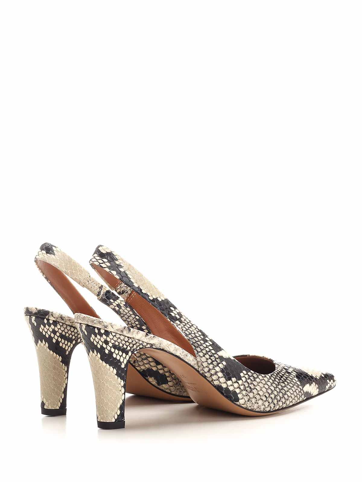 Paris Texas Belle Python Printed Slingback In Multi