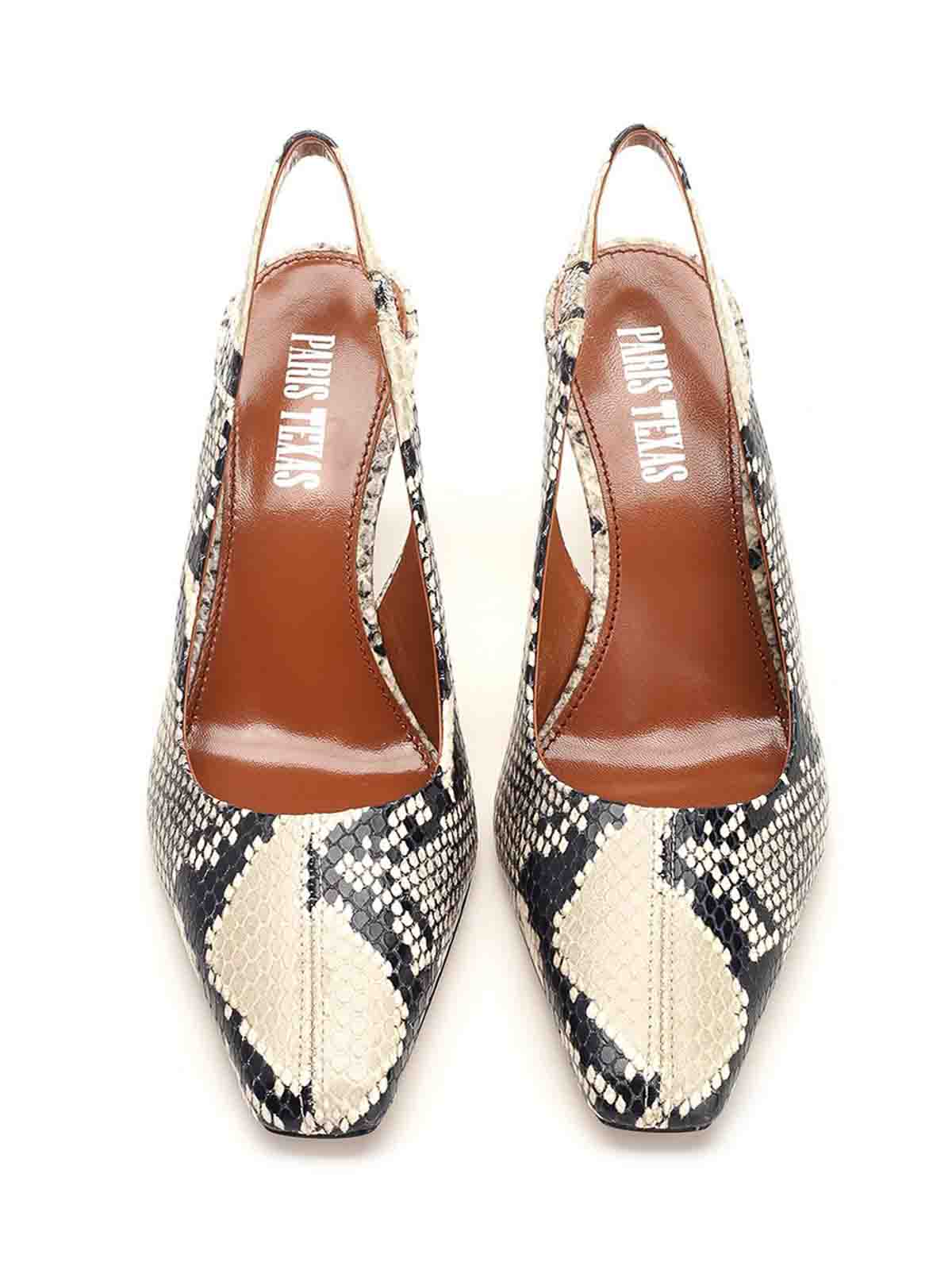 Paris Texas Belle Python Printed Slingback In Multi