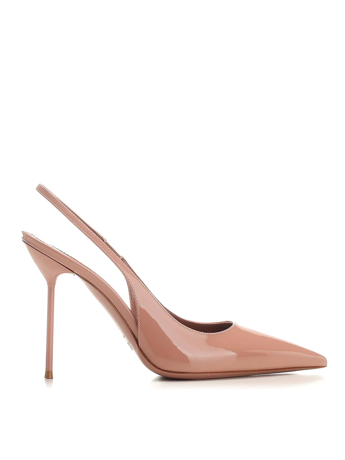 Paris Texas Slingbacks In Caramel Satin. In Pink