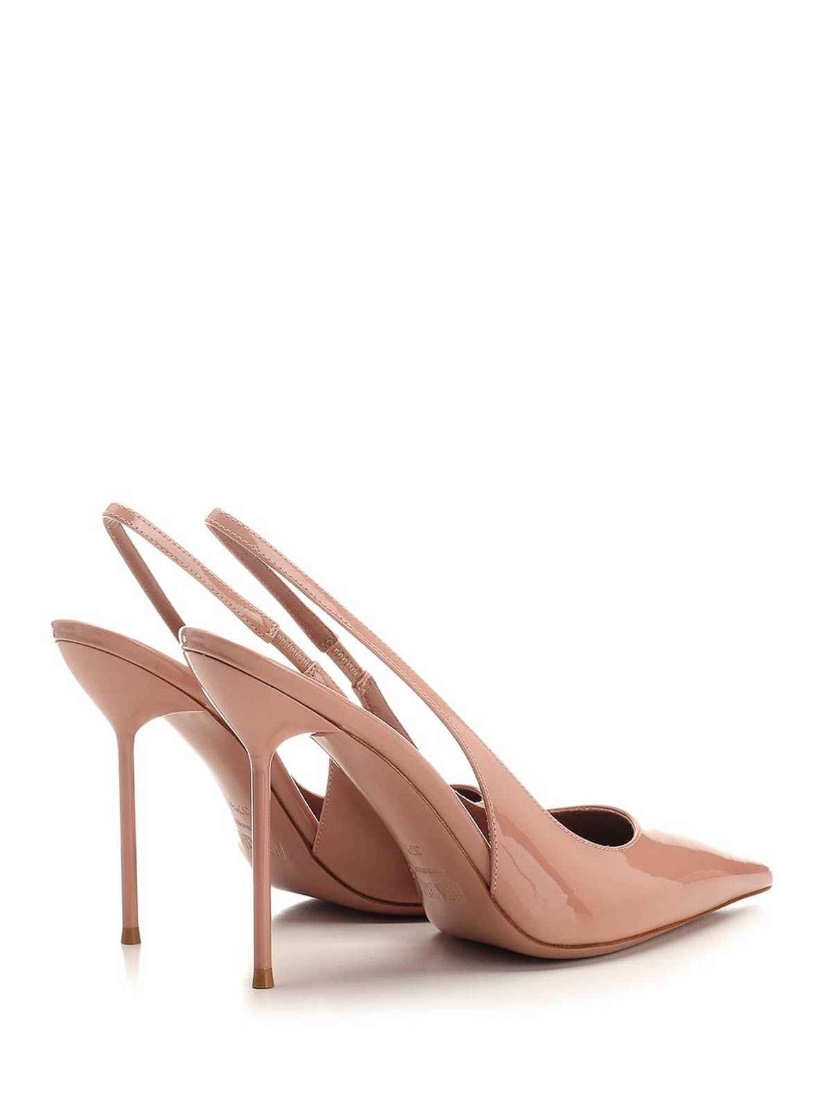 Paris Texas Slingbacks In Caramel Satin. In Pink