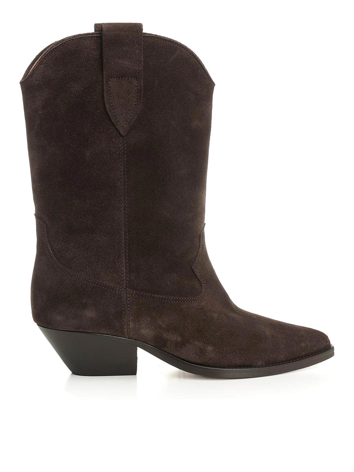 Isabel Marant Duerto Chocolate Cowboy Boots In Suede In Brown