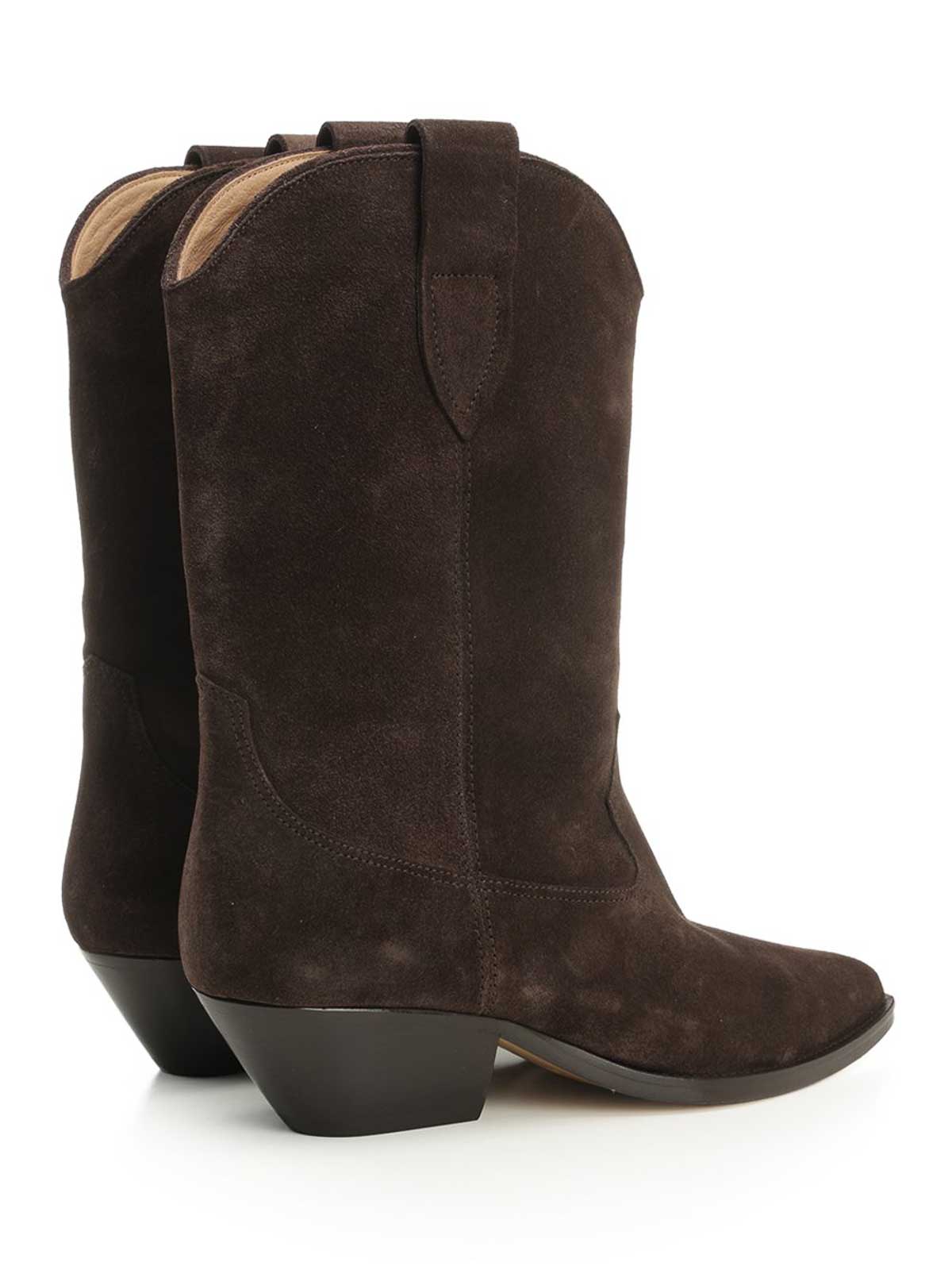 Isabel Marant Duerto Chocolate Cowboy Boots In Suede In Brown