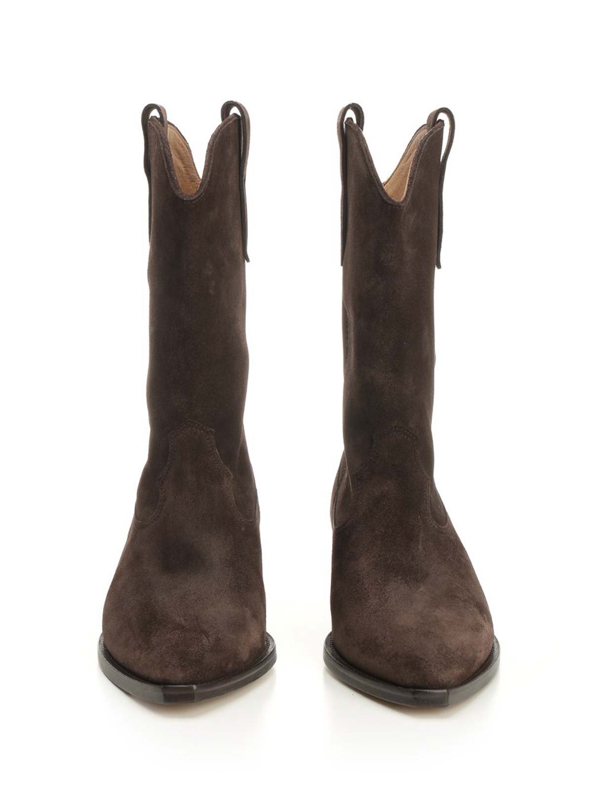 Isabel Marant Duerto Chocolate Cowboy Boots In Suede In Brown