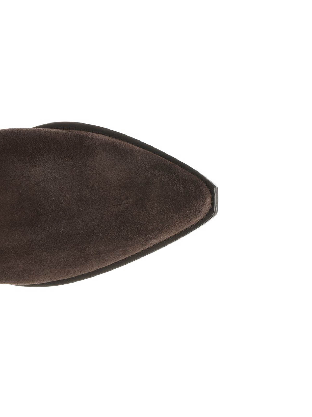 Isabel Marant Duerto Chocolate Cowboy Boots In Suede In Brown