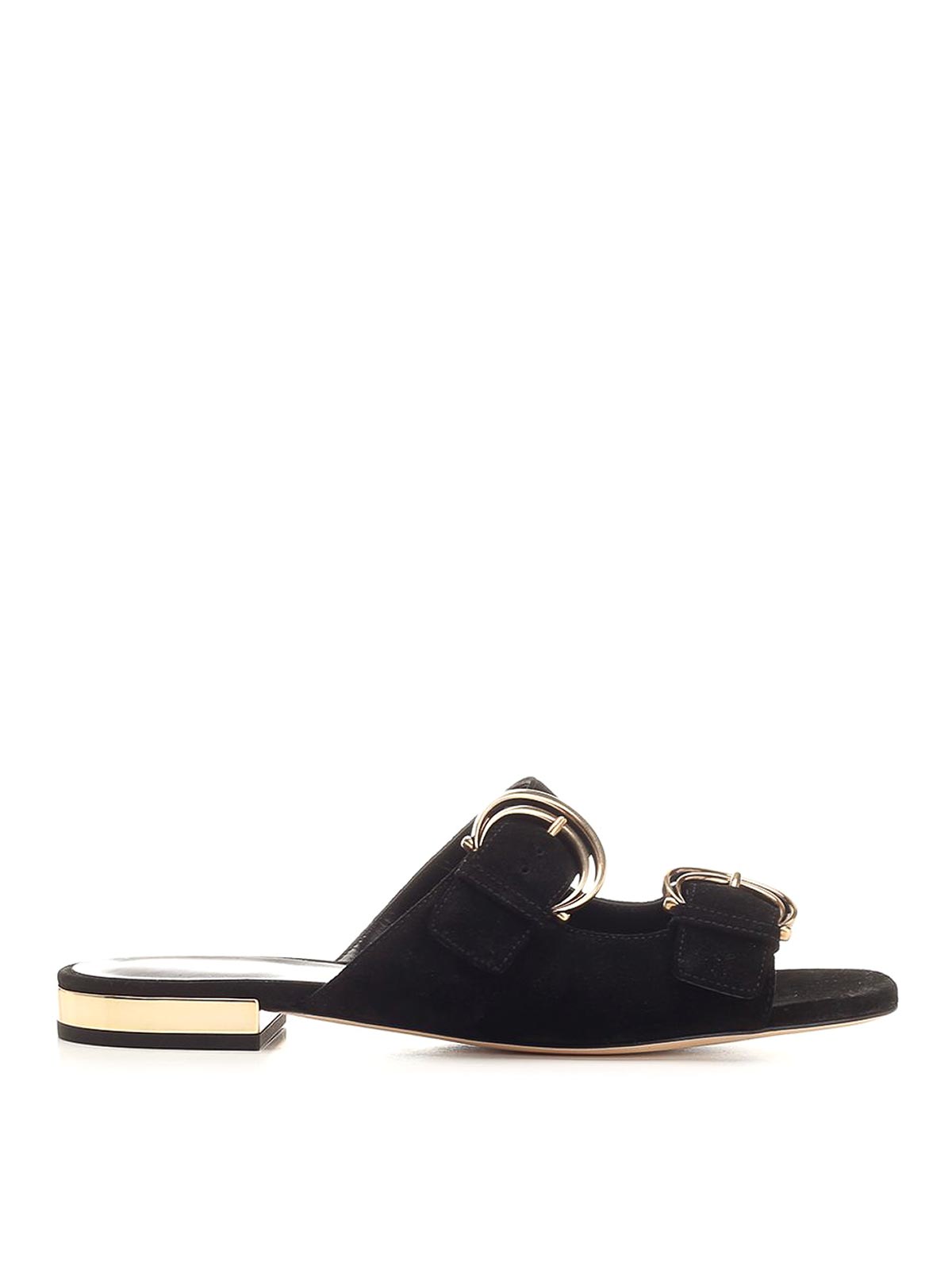 Chloé Alize Flat Double C Buckle Sleepers Black Scarpe Basse Black In Black