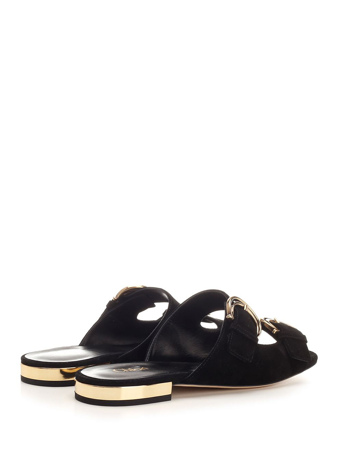 Chloé Alize Flat Double C Buckle Sleepers Black Scarpe Basse Black In Black