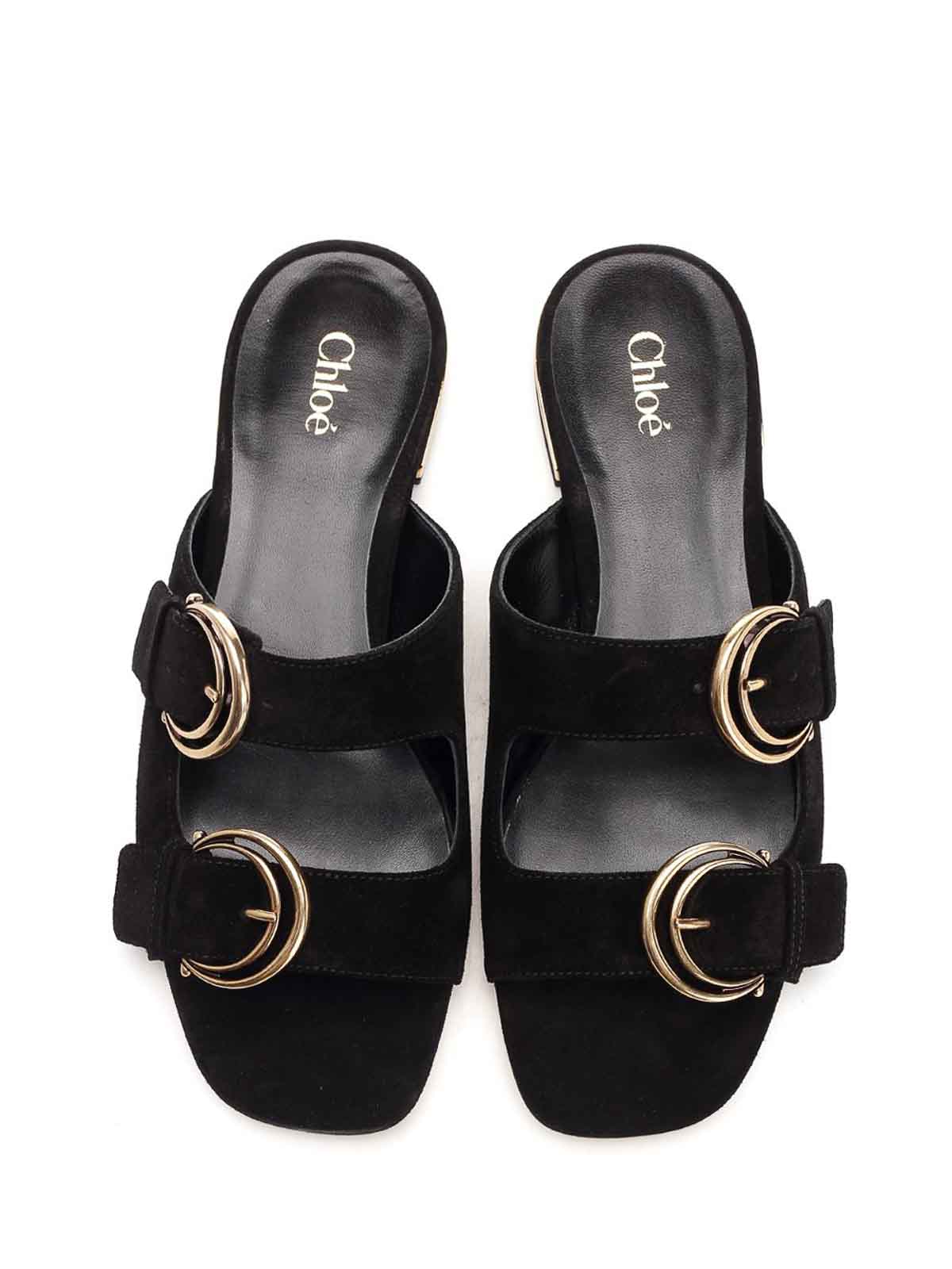 Chloé Alize Flat Double C Buckle Sleepers Black Scarpe Basse Black In Black