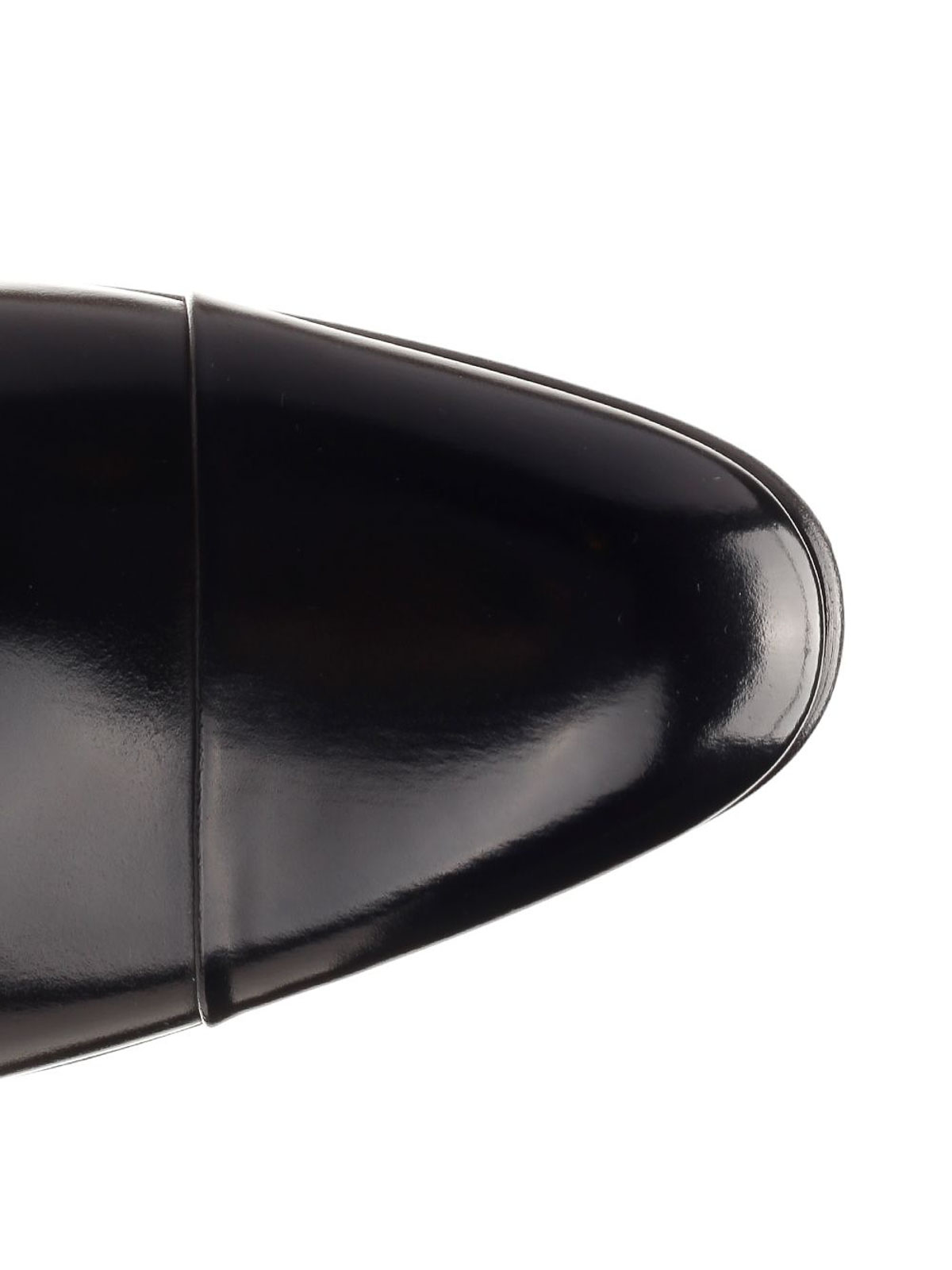 Santoni Mens Double Buckle In Black Antiqued Leather In Black