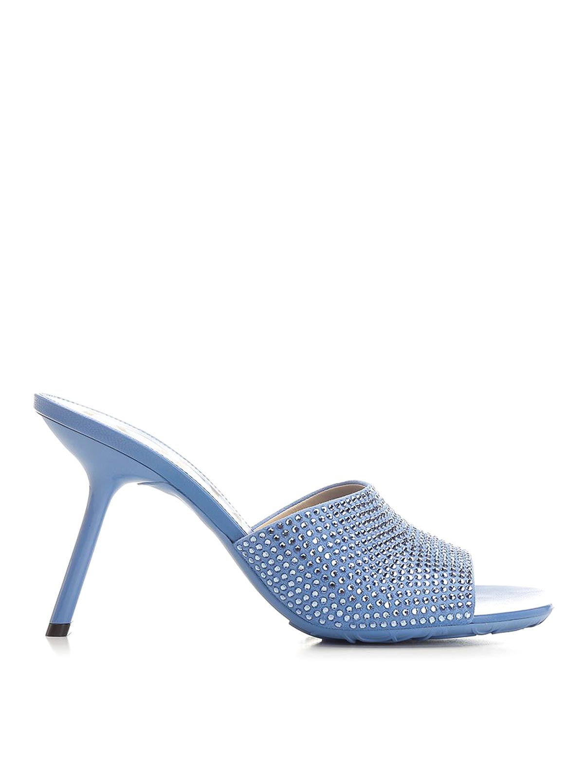 Loewe Petal Heeled Sandal In Blue